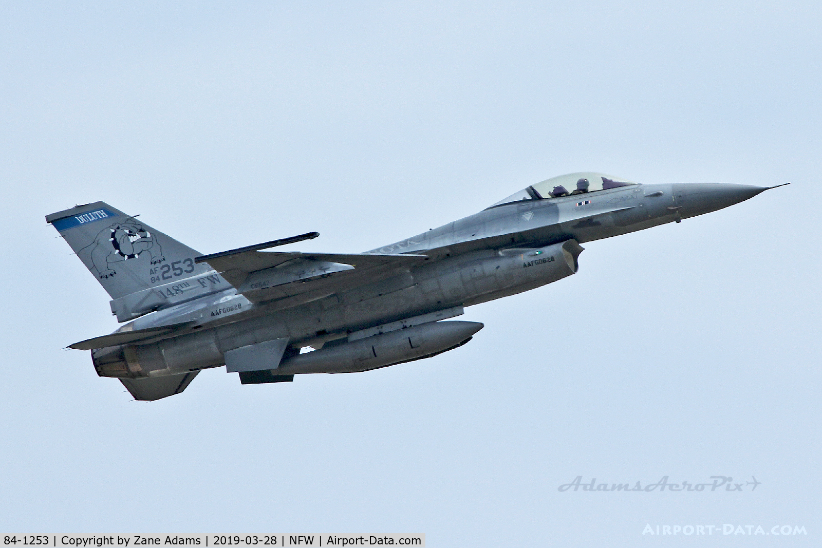 84-1253, 1984 General Dynamics F-16C Fighting Falcon C/N 5C-90, Departing NAS JRB Fort Worth - To target drone mod
