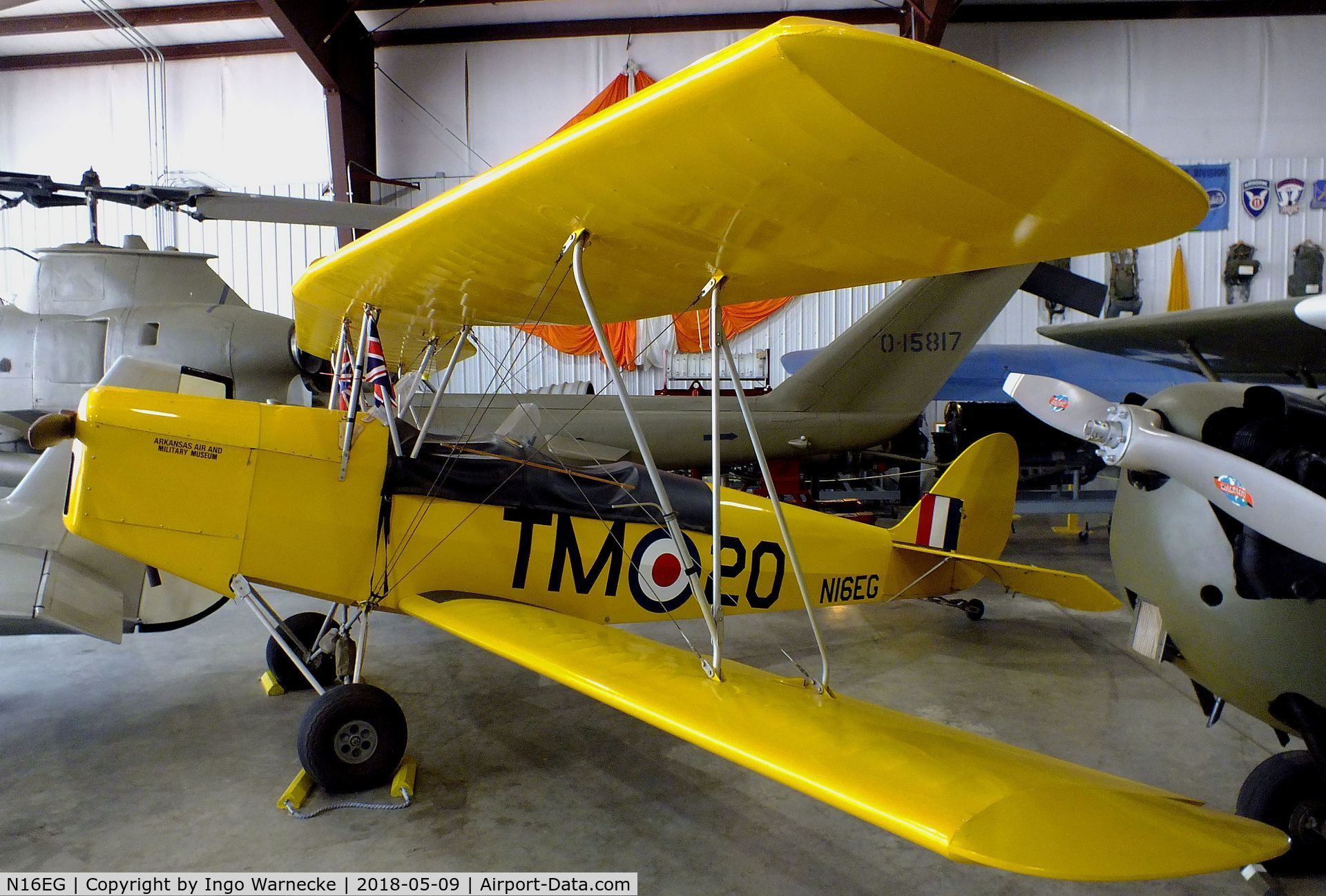 N16EG, 1998 Fisher R-80 Tiger Moth C/N TM20, Fisher (Griffith E M) R-80 Tiger Moth 8/10-scale replica at the Arkansas Air & Military Museum, Fayetteville AR