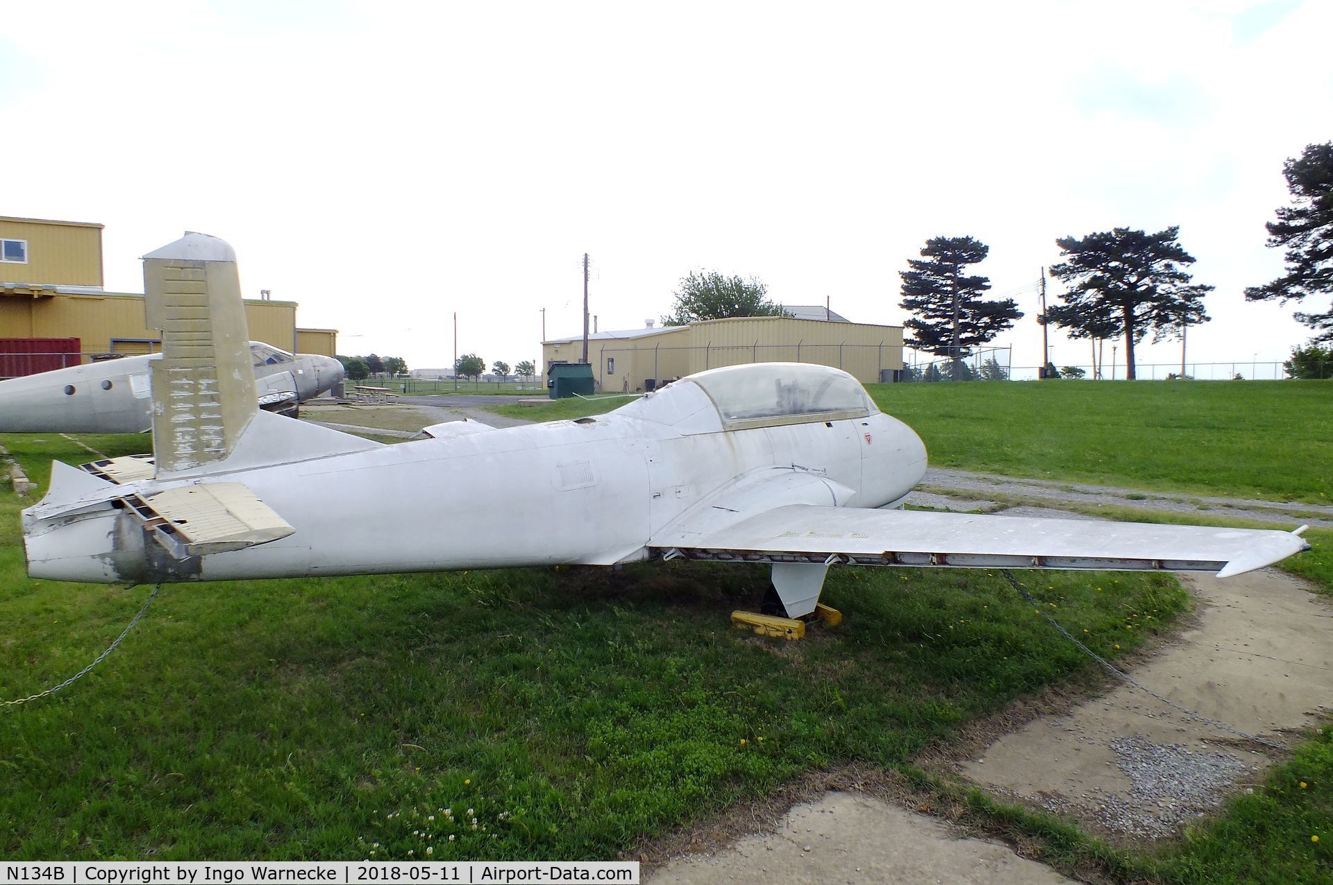 N134B, 1955 Beech 73 Jet Mentor C/N F-1, Beechcraft 73 Jet Mentor, awaiting restoration at the Kansas Aviation Museum, Wichita KS