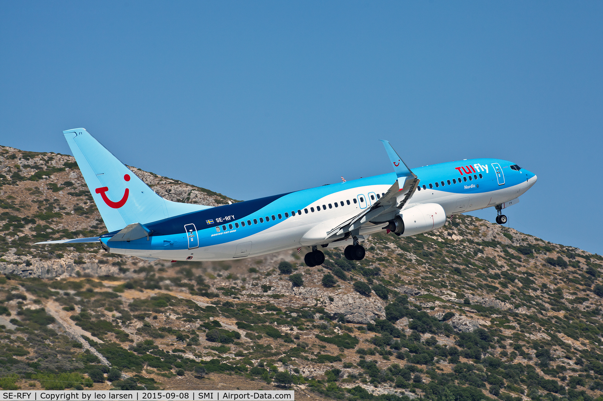 SE-RFY, 2014 Boeing 737-8K5 C/N 44272, Samos 8.9.2015