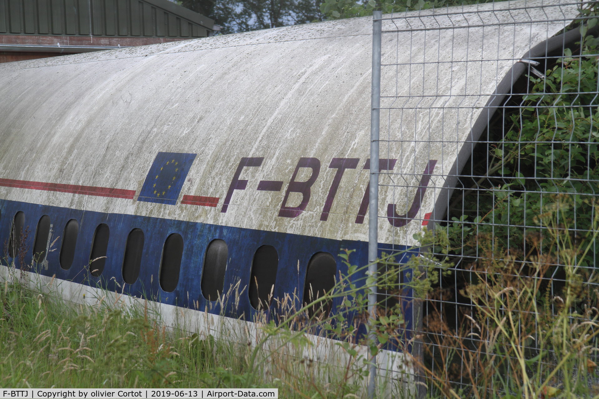F-BTTJ, 1975 Dassault Mercure 100 C/N 10, A part of the fuselage is now a tunnel in a paintball park, near Volkel, NL