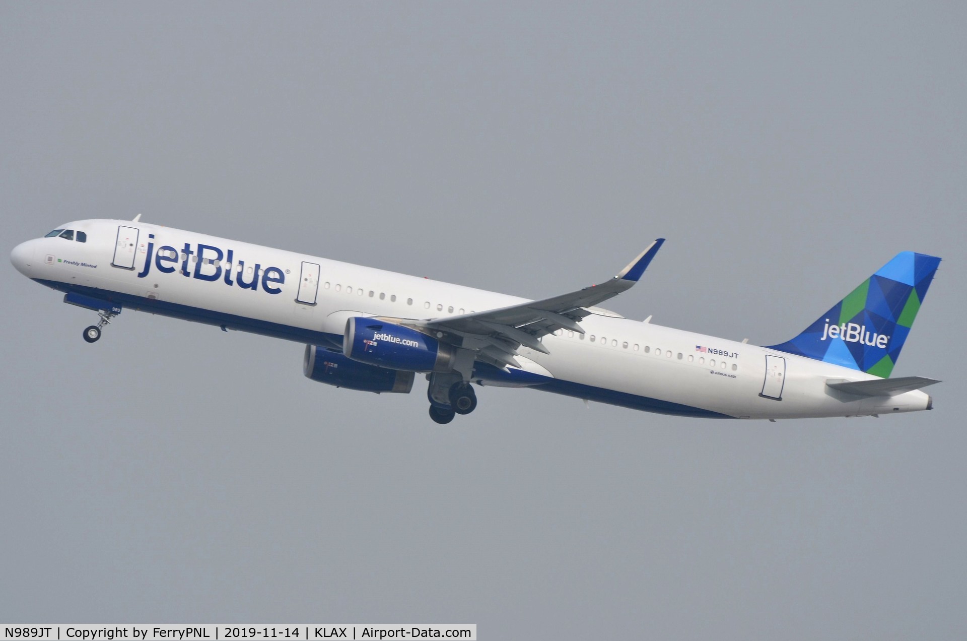 N989JT, 2017 Airbus A321-231 C/N 7924, Departure of JetBlue A321