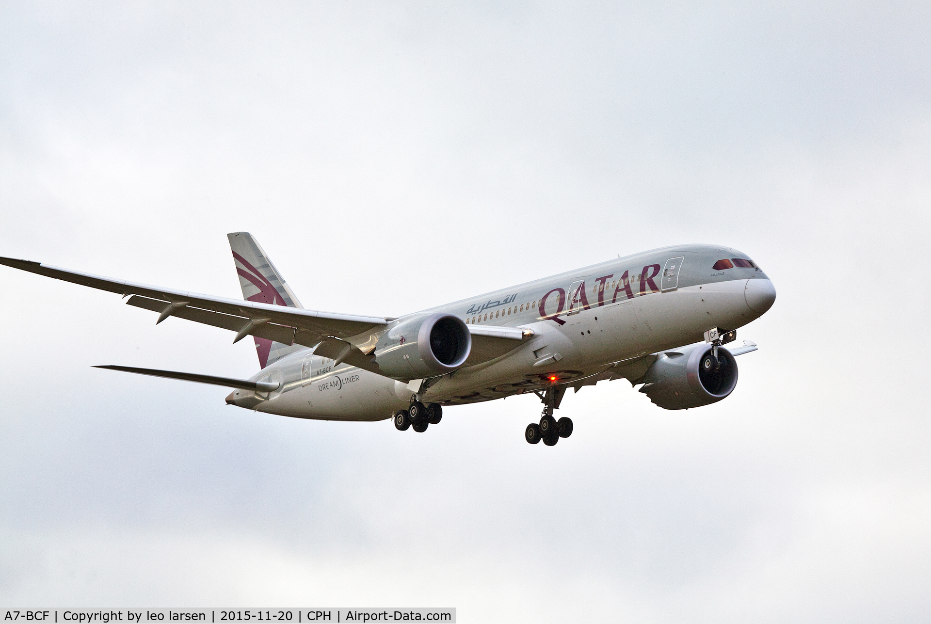 A7-BCF, 2013 Boeing 787-8 Dreamliner C/N 38324, Copenhagen 20.11.2015