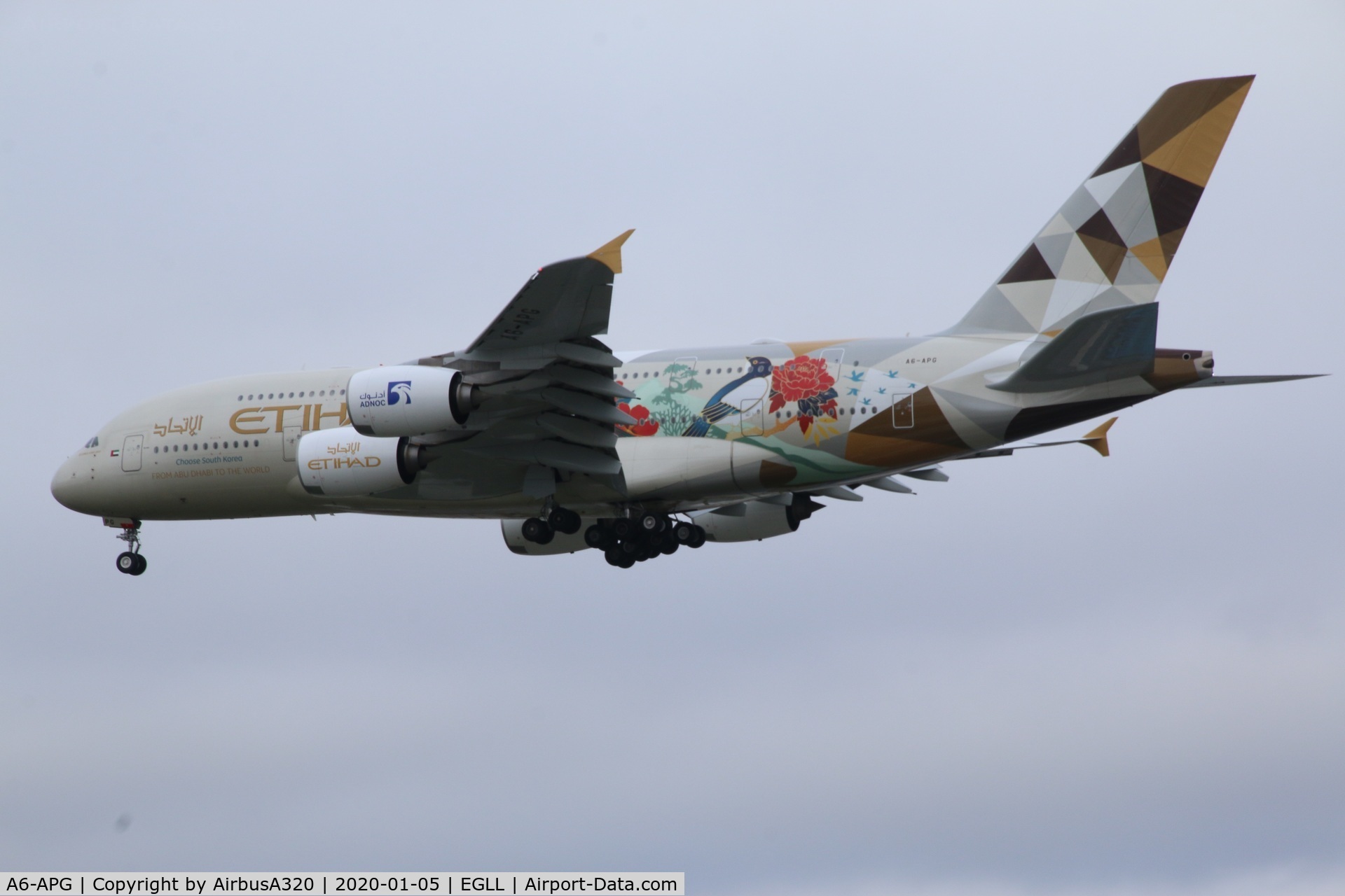 A6-APG, 2015 Airbus A380-861 C/N 198, Visit South Korea livery