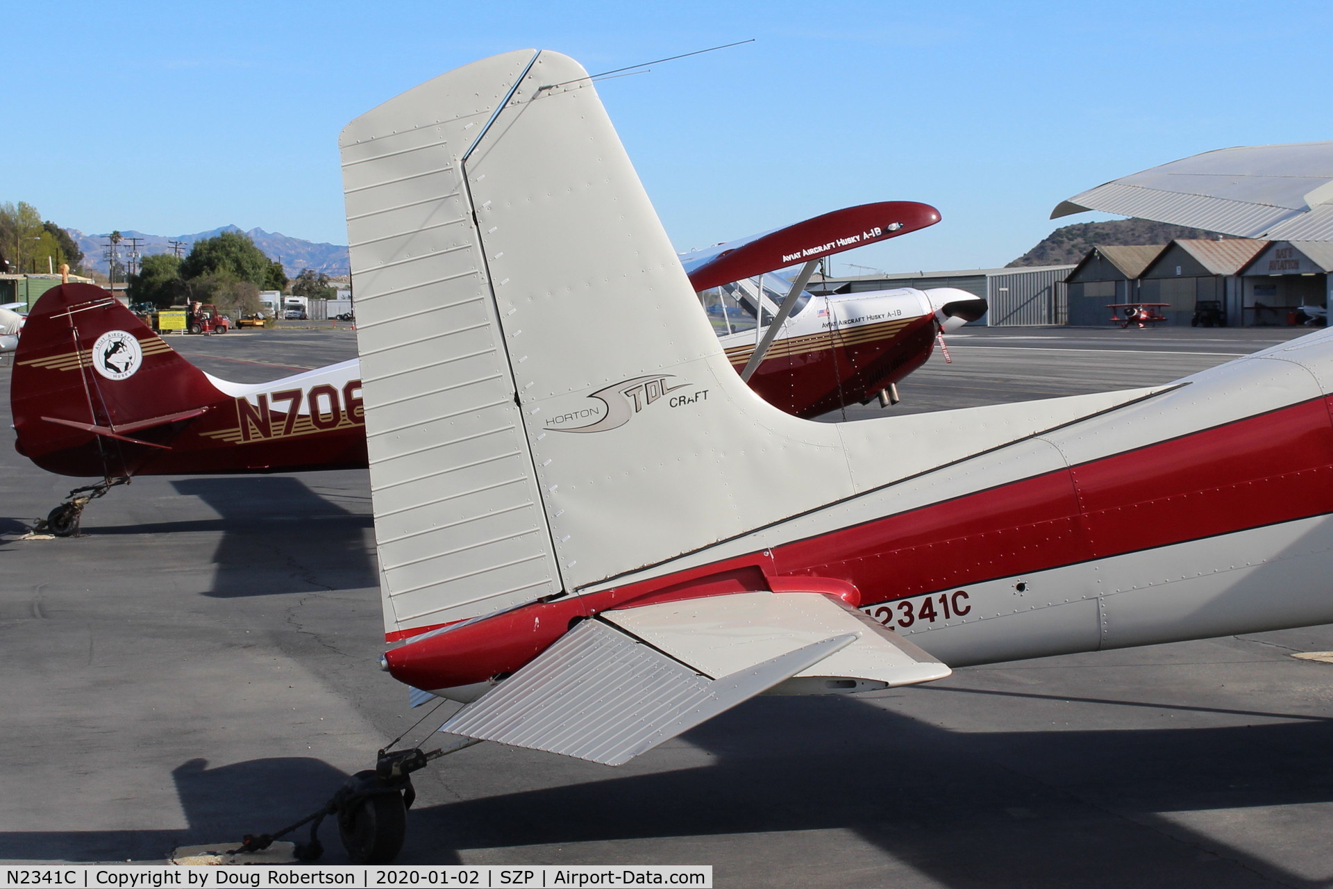 N2341C, 1953 Cessna 180 C/N 30641, 1953 Cessna 180, Continental O-470-A 225 hp, balanced rudder, Horton STOL Mod, Micro-Vortex generators, Tundra tires, on transient ramp