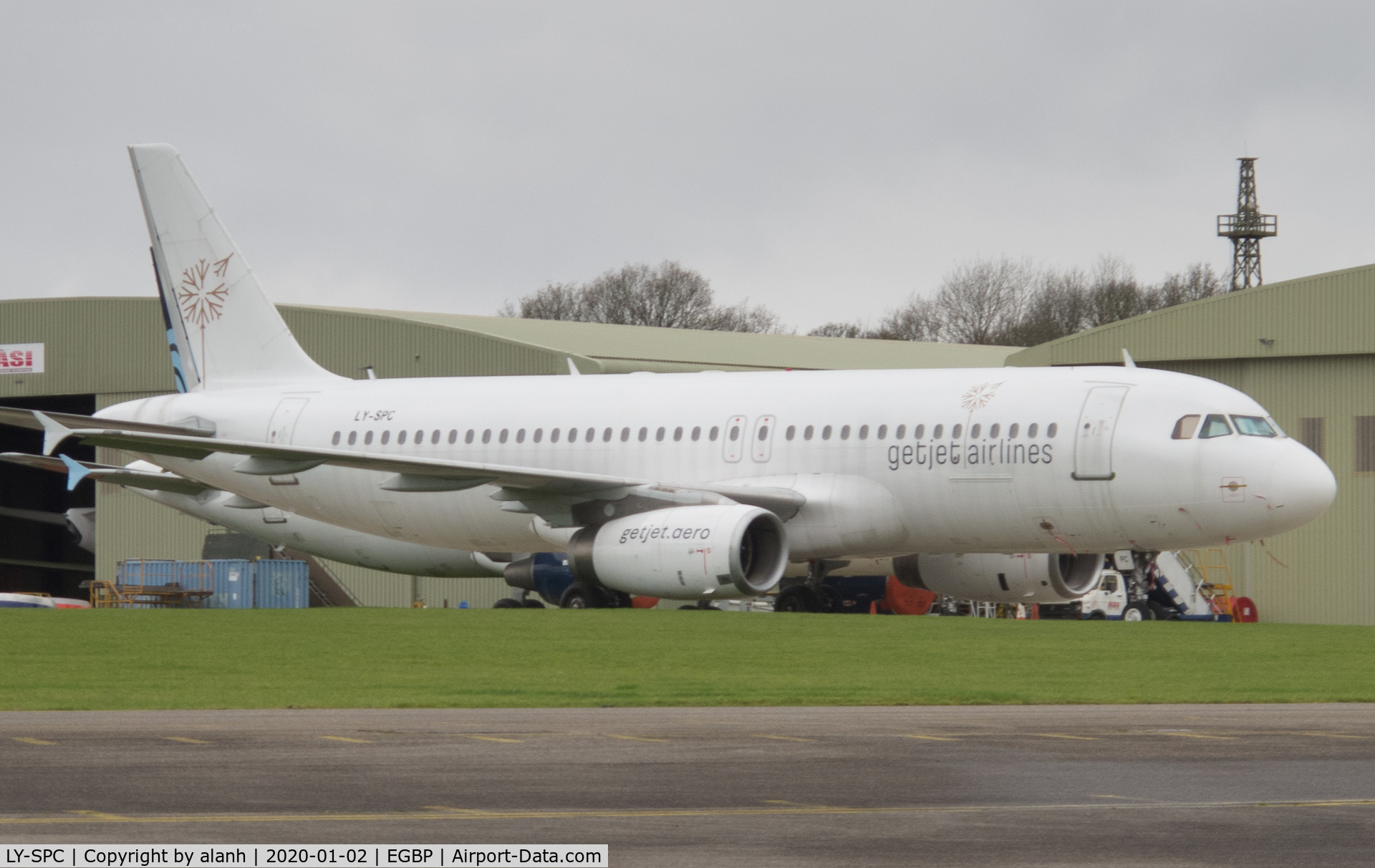 LY-SPC, 1994 Airbus A320-231 C/N 415, Parked at Kemble, with getjet airlines titles