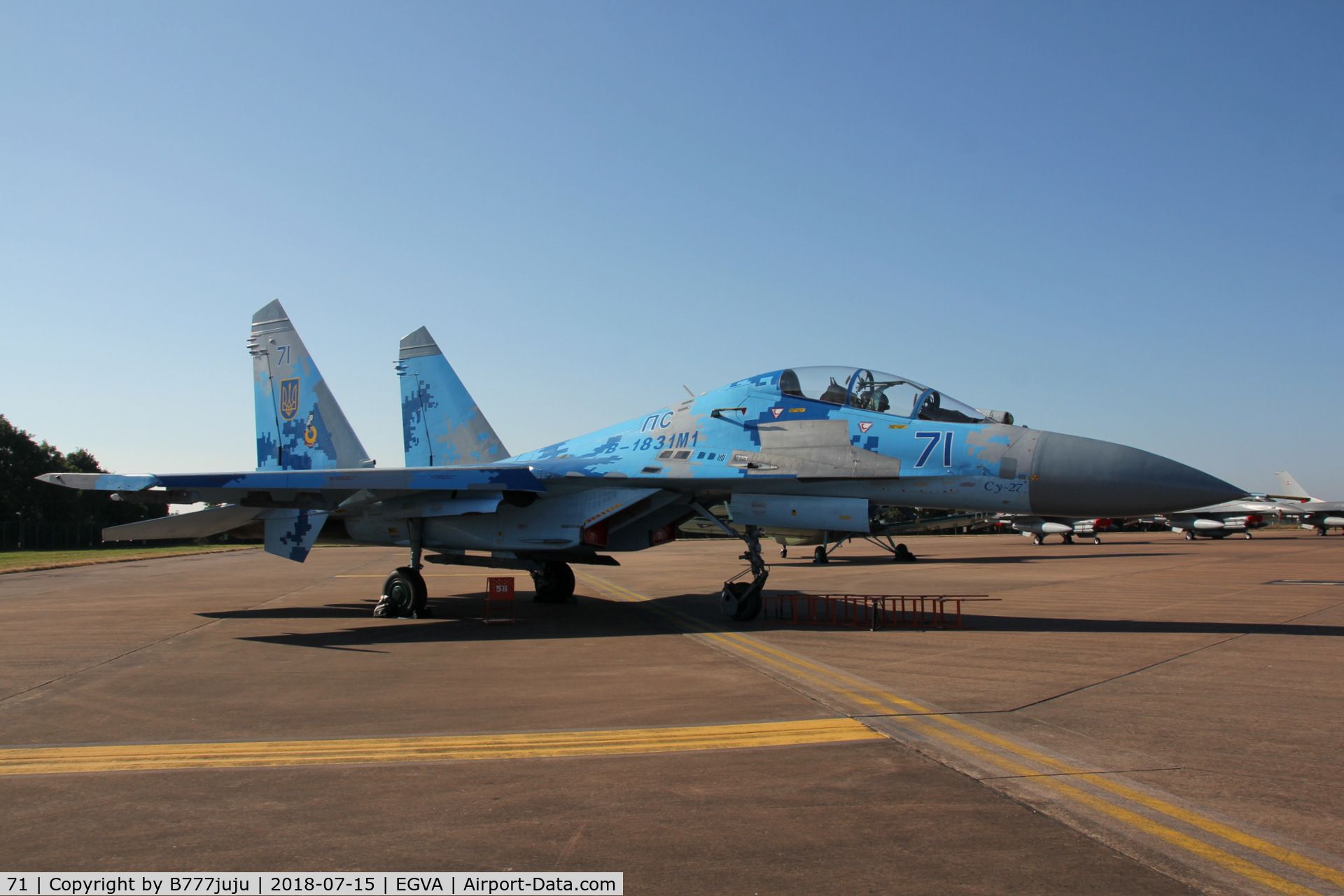 71, Sukhoi Su-27UBM1 C/N 96310424043, at TATOO 2018
