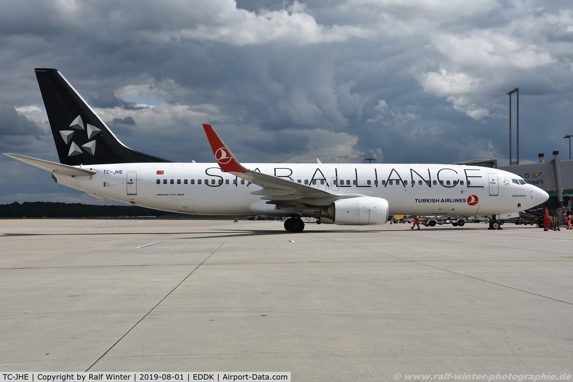 TC-JHE, 2008 Boeing 737-8F2 C/N 35744, Boeing 737-8F2 - TK THY Turkish Airlines 'Burhaniye' 'Star Alliance' - 35744 - TC-JHE - 01.08.2019 - CGN