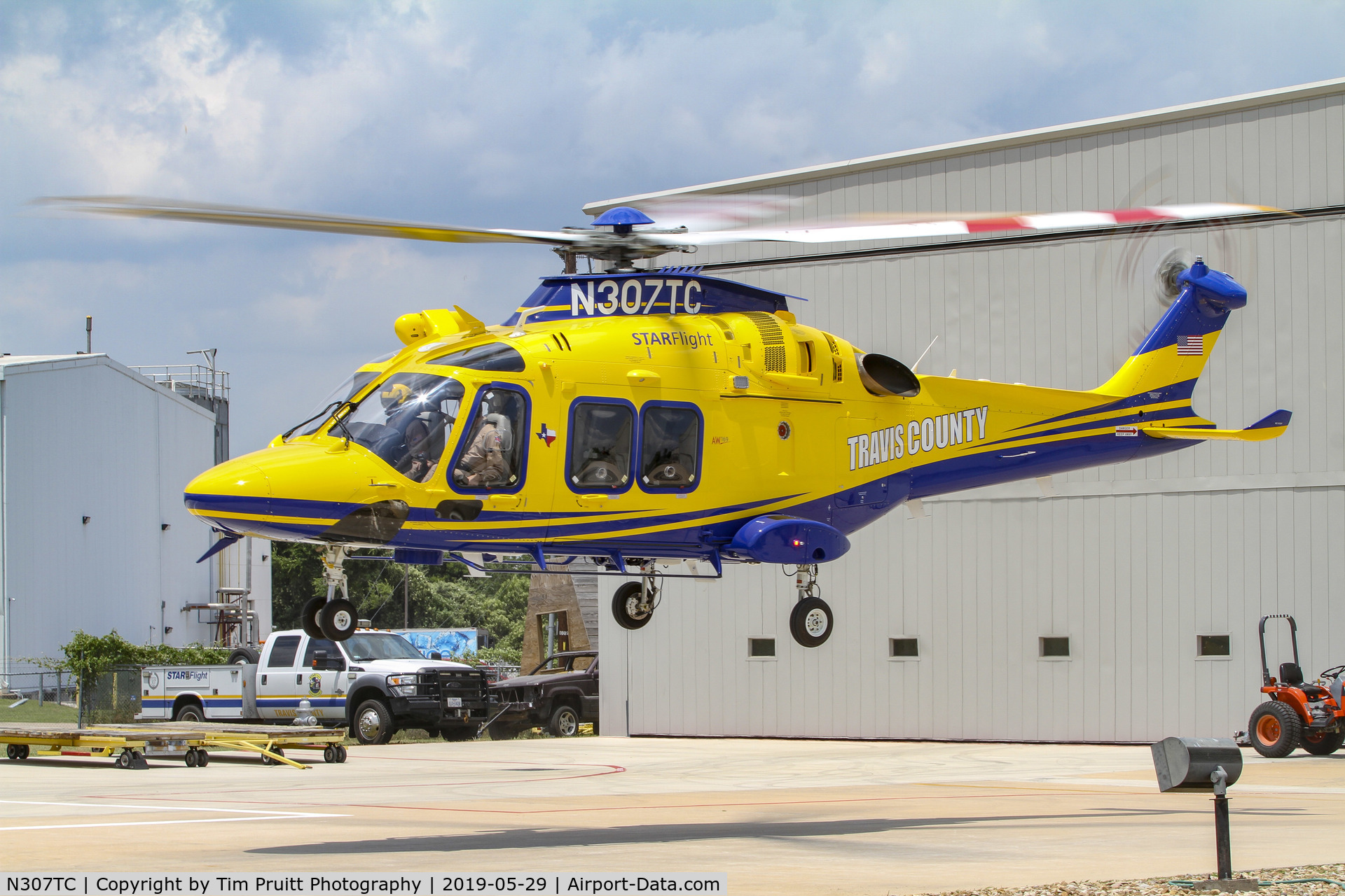 N307TC, 2019 Leonardo AW169 C/N 69081, Travis County Texas STARFlight AW169 landing at its base