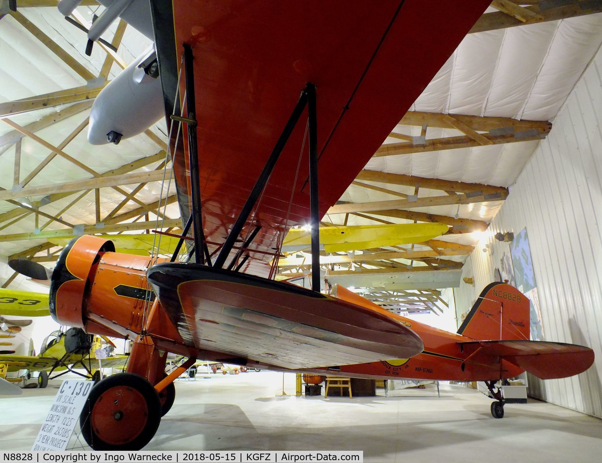 N8828, 1929 Stearman C3-R C/N 5001, Stearman C3-R at the Iowa Aviation Museum, Greenfield IA