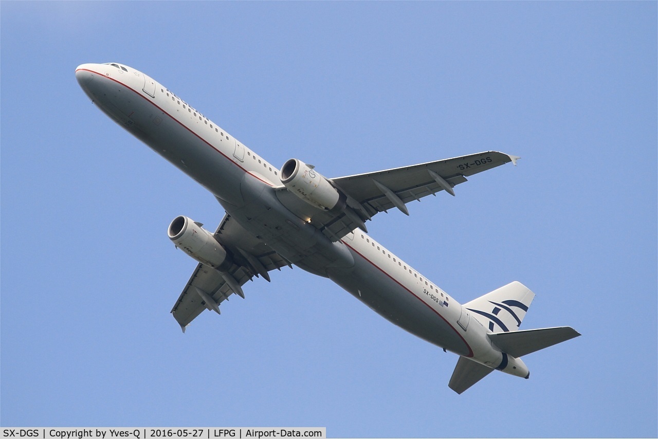 SX-DGS, 2001 Airbus A321-231 C/N 1428, Airbus A321-231, Take off rwy 27L, Roissy Charles De Gaulle airport (LFPG-CDG)