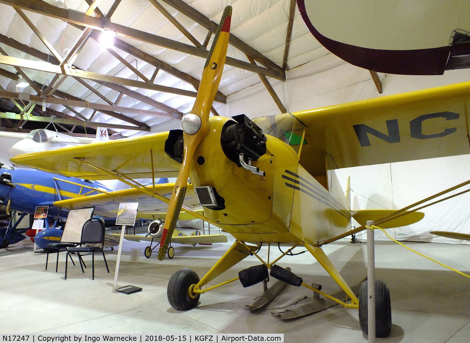 N17247, 1937 Piper J-2 C/N 913, Piper J2 Cub at the Iowa Aviation Museum, Greenfield IA