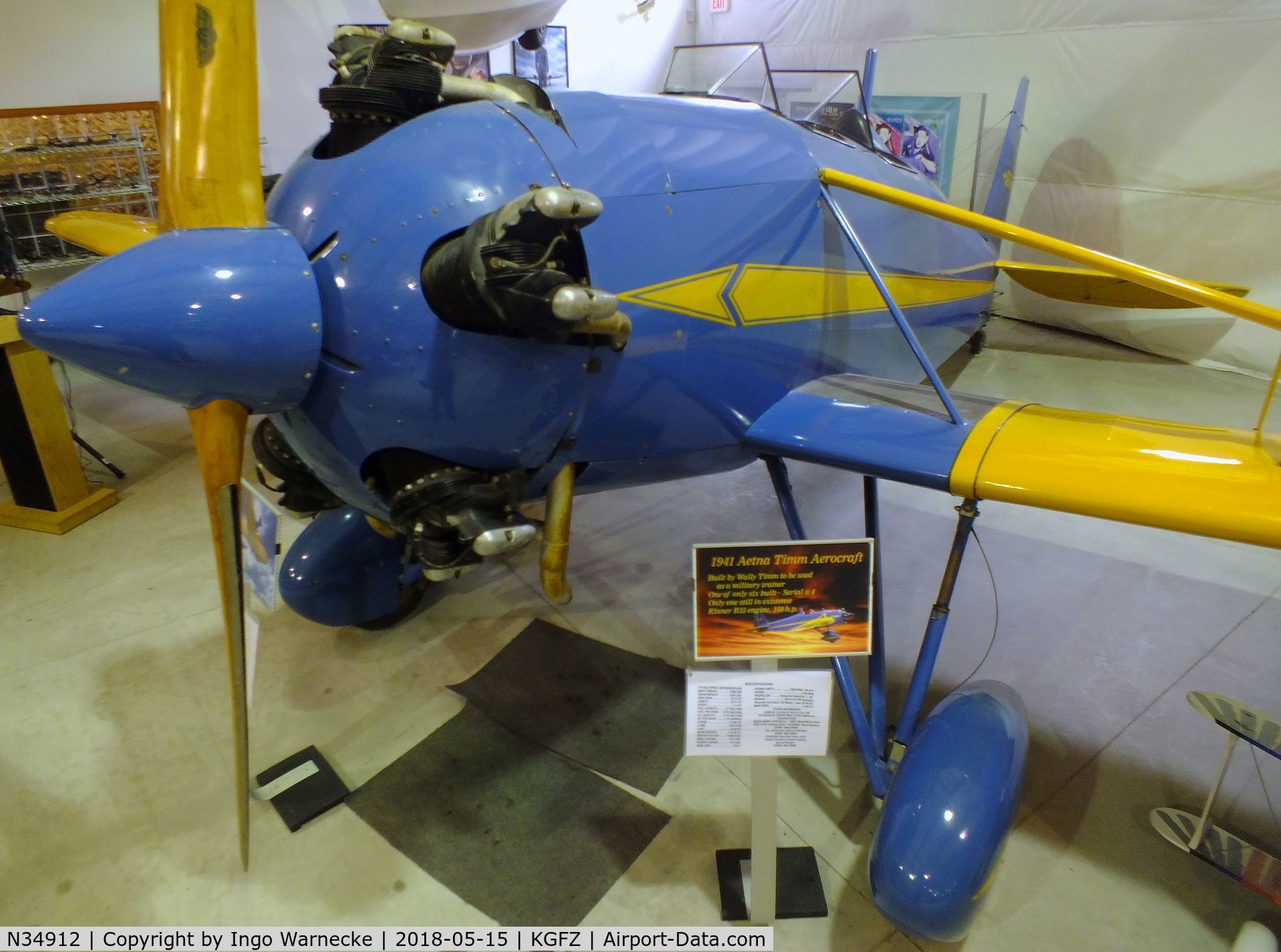 N34912, 1941 Aetna Aerocraft 2SA C/N 4, Timm (Aetna) Aerocraft 2SA at the Iowa Aviation Museum, Greenfield IA