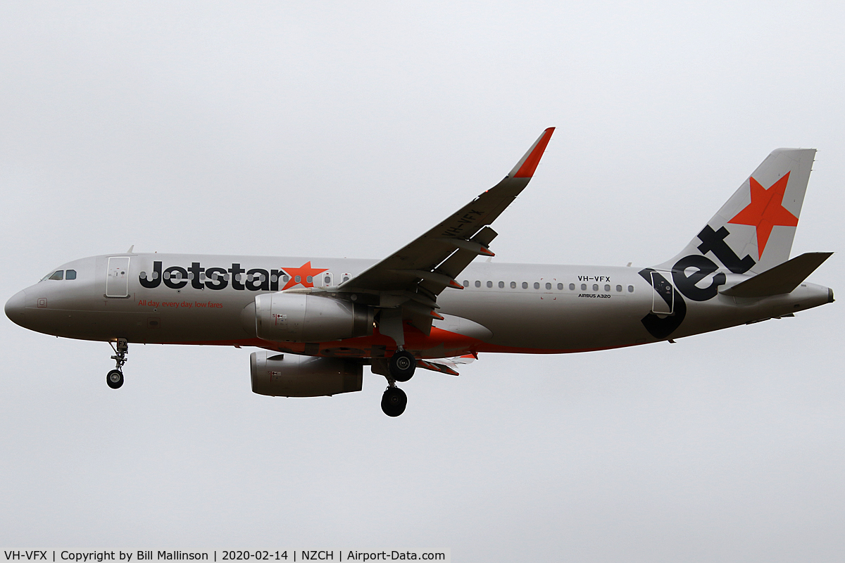 VH-VFX, 2013 Airbus A320-232 C/N 5871, in from AKL