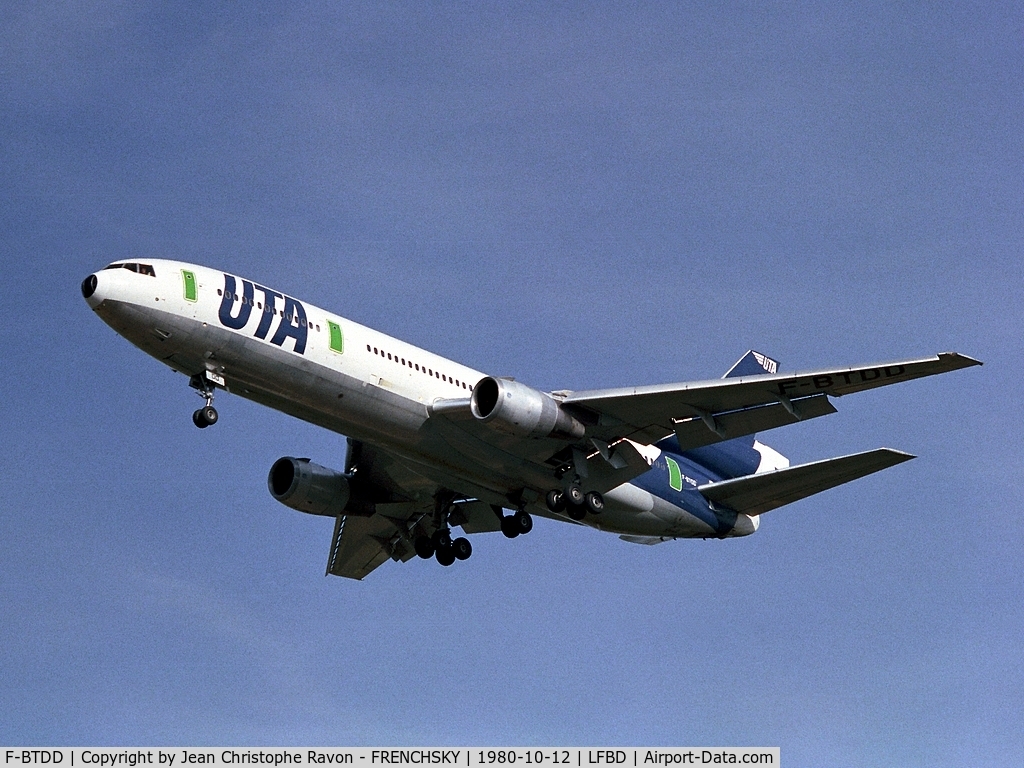 F-BTDD, 1977 McDonnell Douglas DC-10-30 C/N 46963, UTA Union De Transport Aerien