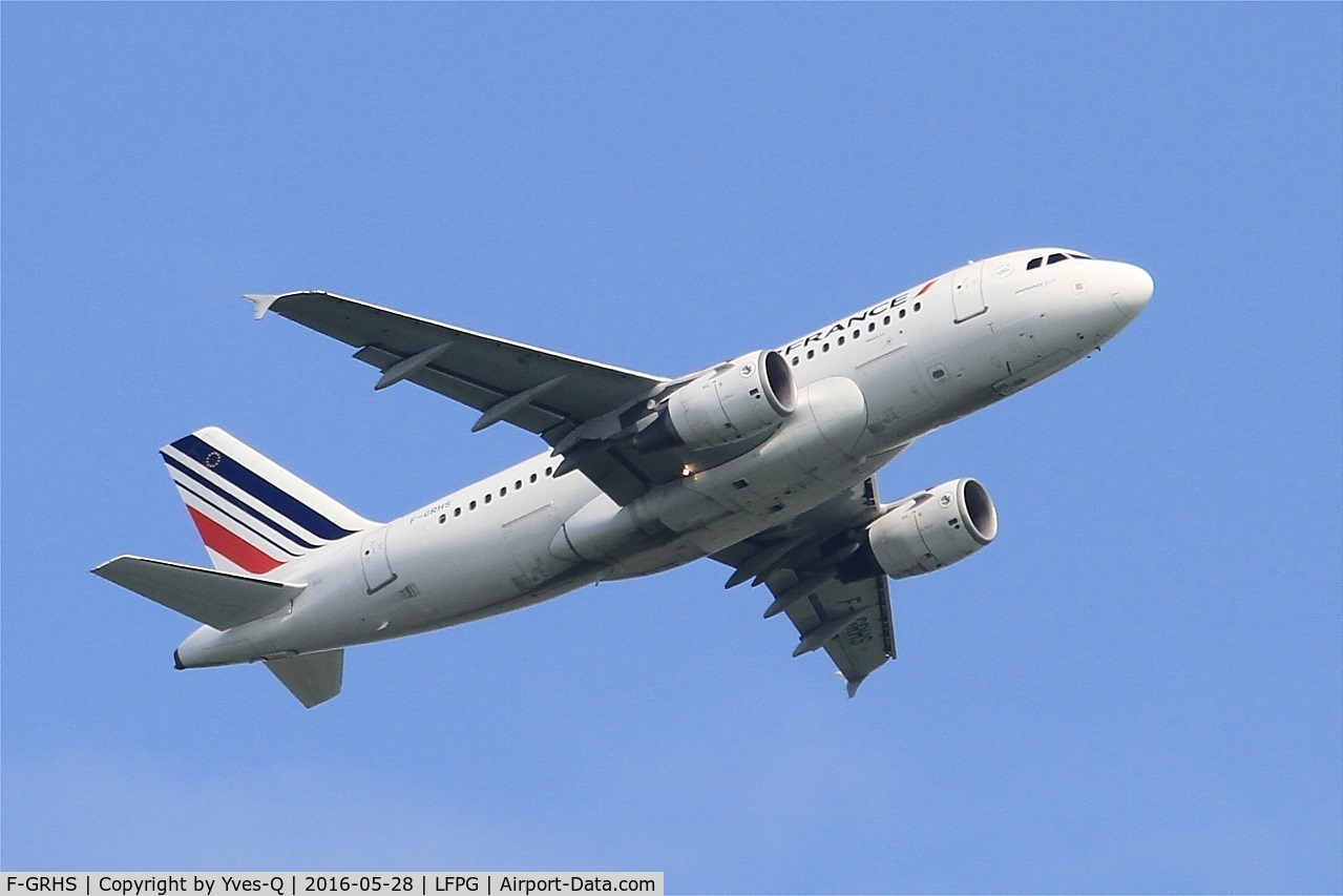F-GRHS, 2001 Airbus A319-111 C/N 1444, Airbus A319-111, Take off rwy 06R, Roissy Charles De Gaulle airport (LFPG-CDG)