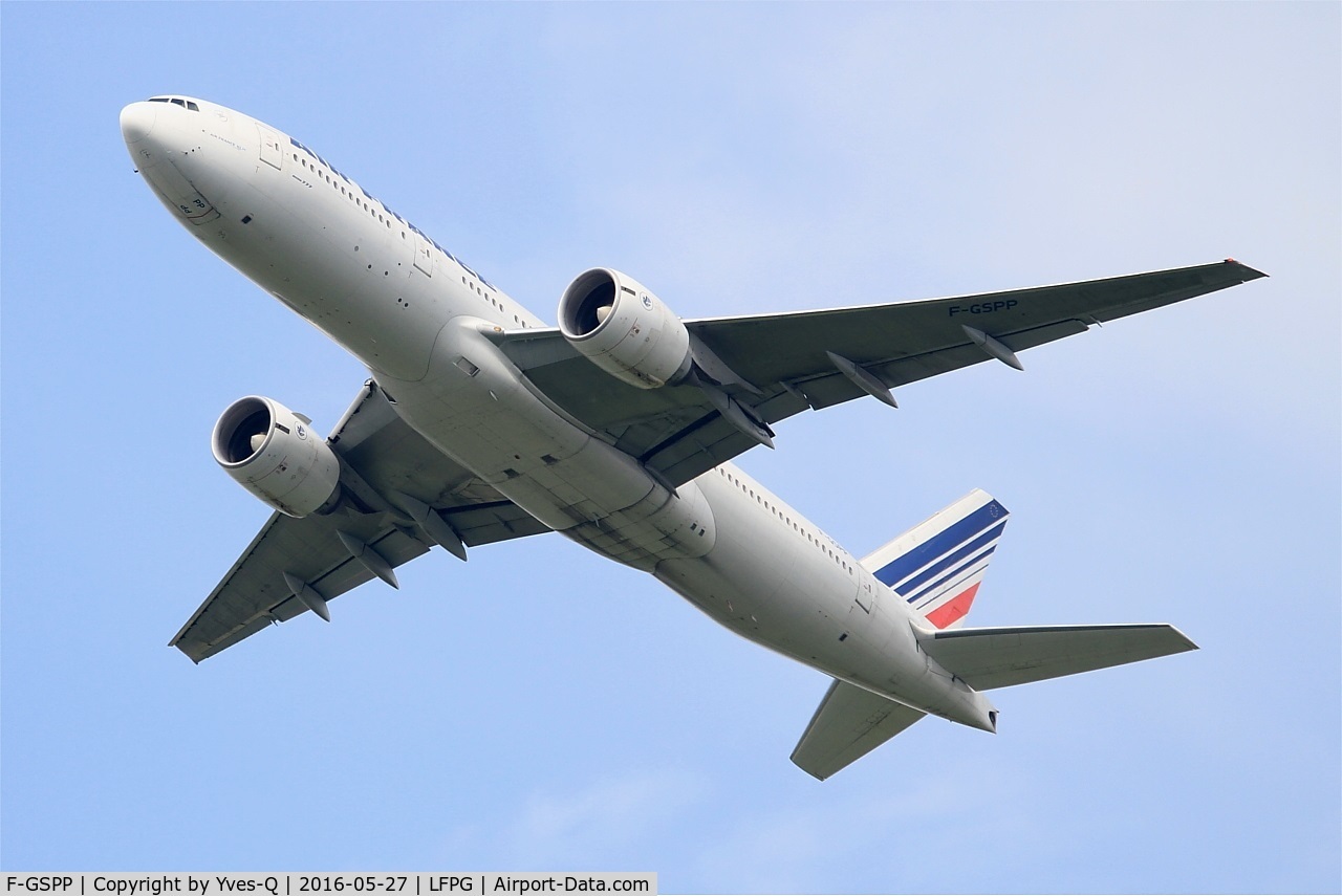 F-GSPP, 2001 Boeing 777-228/ER C/N 30615, Boeing 777-228 (ER), Take off rwy 27L, Paris-Roissy Charles De Gaulle airport (LFPG-CDG)