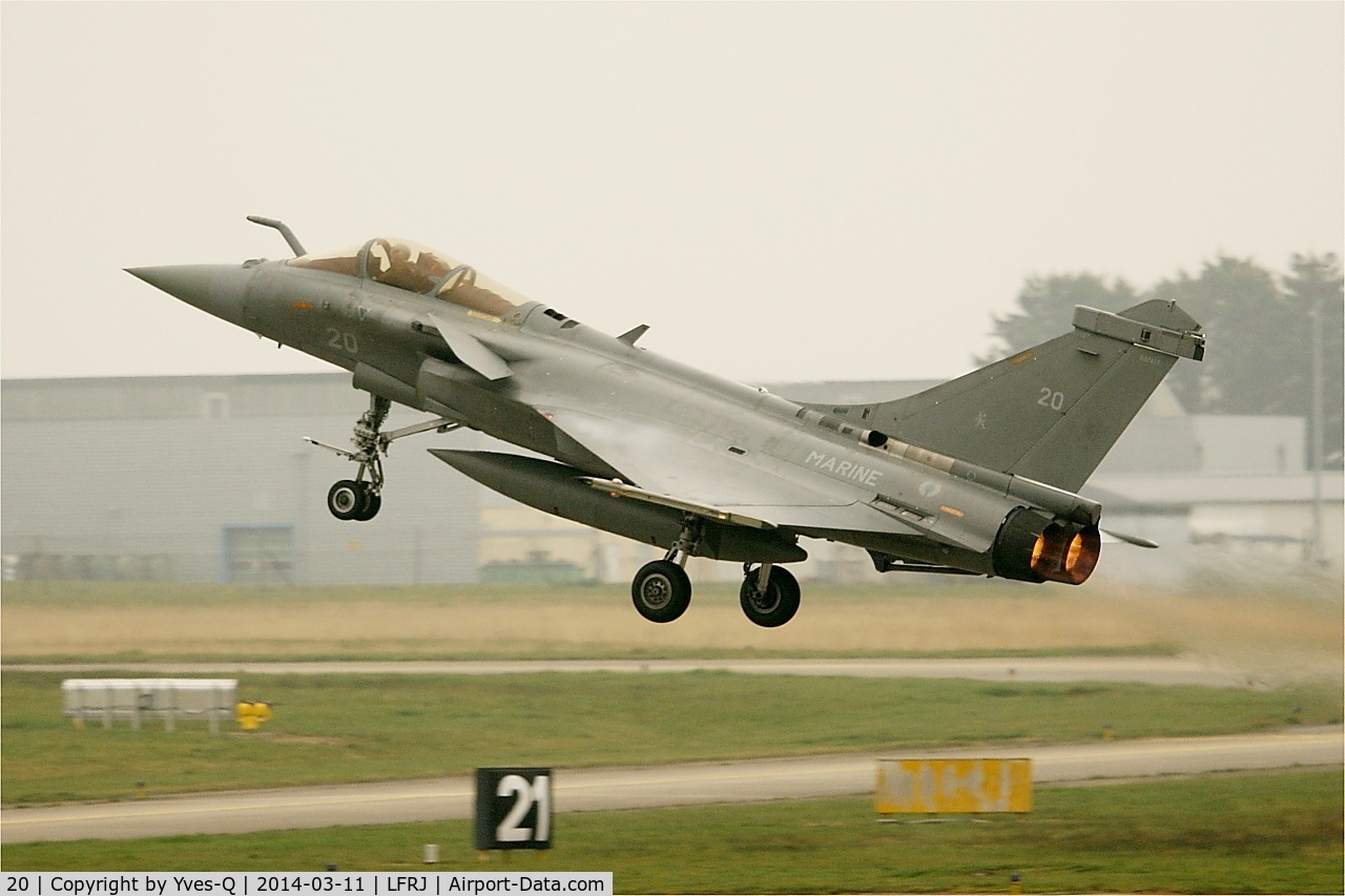20, Dassault Rafale M C/N 20, Dassault Rafale M, Take off rwy 08, Landivisiau naval air base (LFRJ)