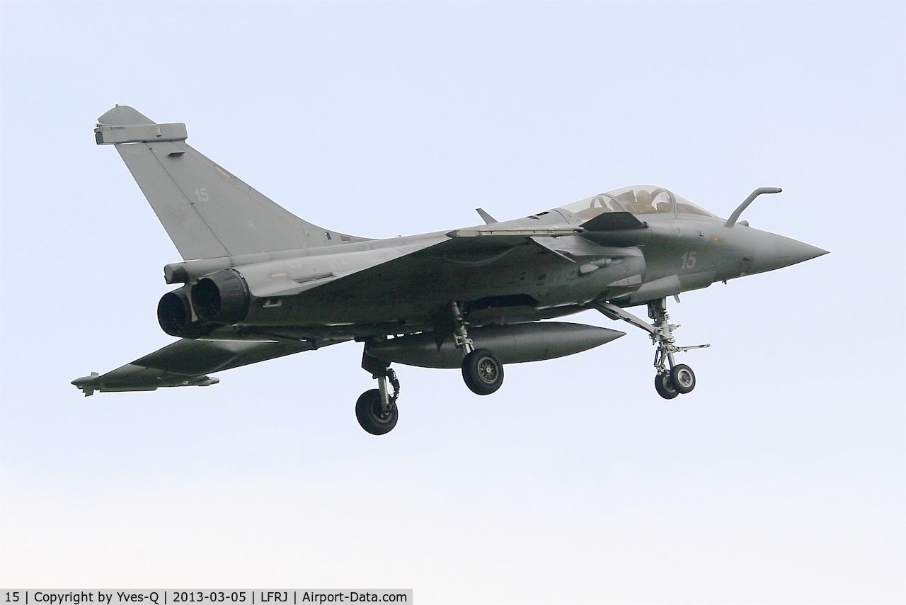 15, Dassault Rafale M C/N 15, Dassault Rafale M, On final rwy 08, Landivisiau Naval Air Base (LFRJ)