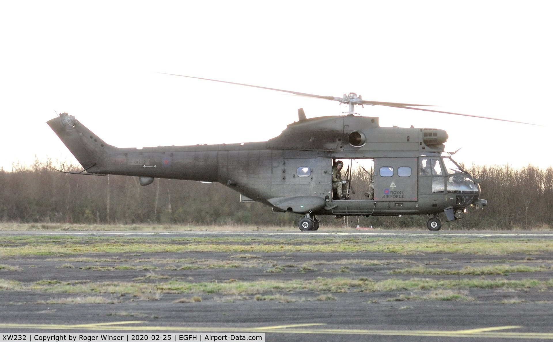 XW232, 1972 Westland Puma HC.2 C/N 1199, Visiting RAF Puma helicopter coded P.