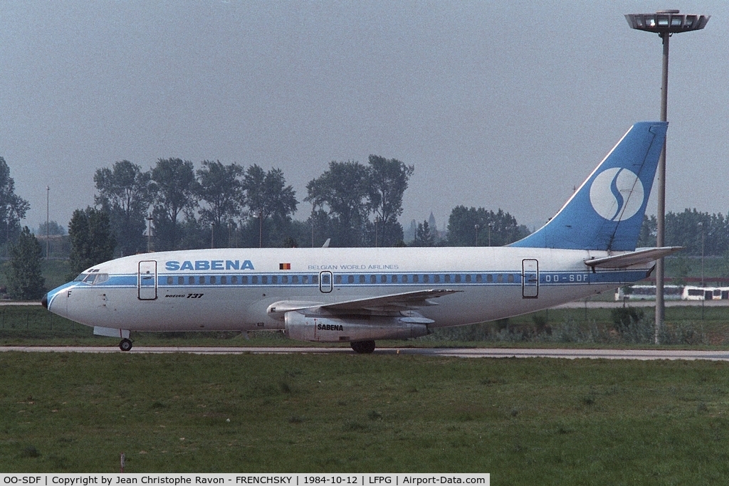 OO-SDF, 1974 Boeing 737-229 C/N 20912, SABENA