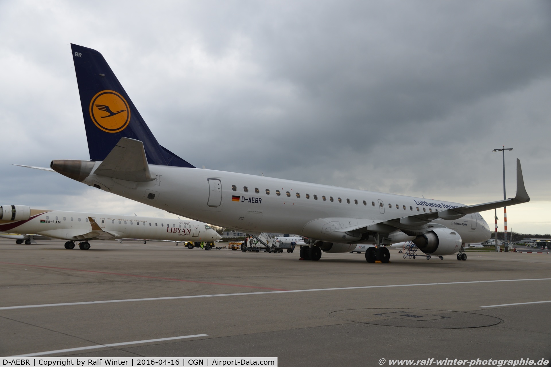 D-AEBR, 2012 Embraer 195LR  (ERJ-190-200LR) C/N 19000558, Embraer ERJ-195LR 190-200LR - CL CLH Lufthansa Cityline 'Merseburg' - 19000558 - D-AEBR - 16.04.2016 - CGN