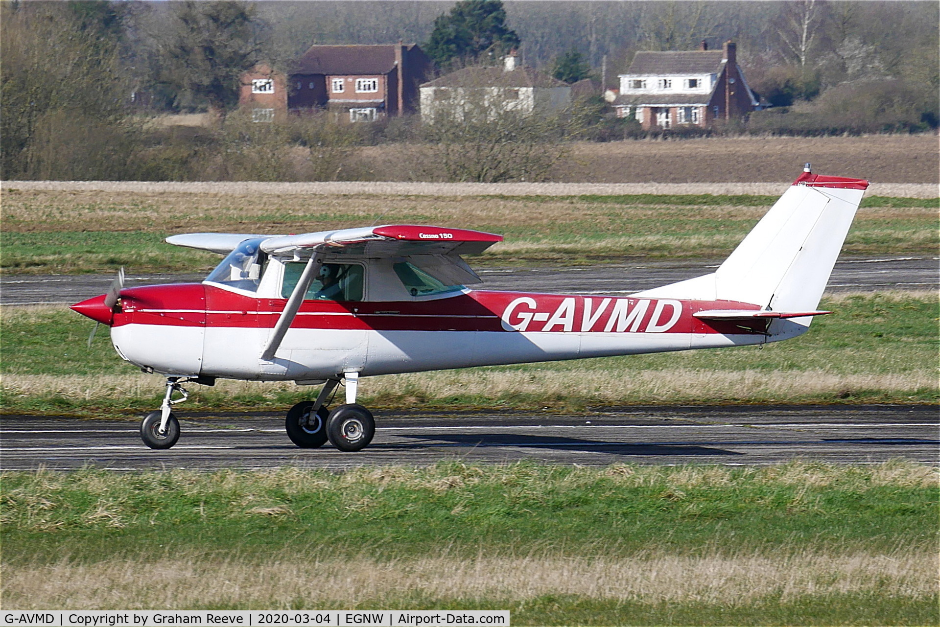 G-AVMD, 1966 Cessna 150G C/N 150-65504, Just landed at Wickenby.