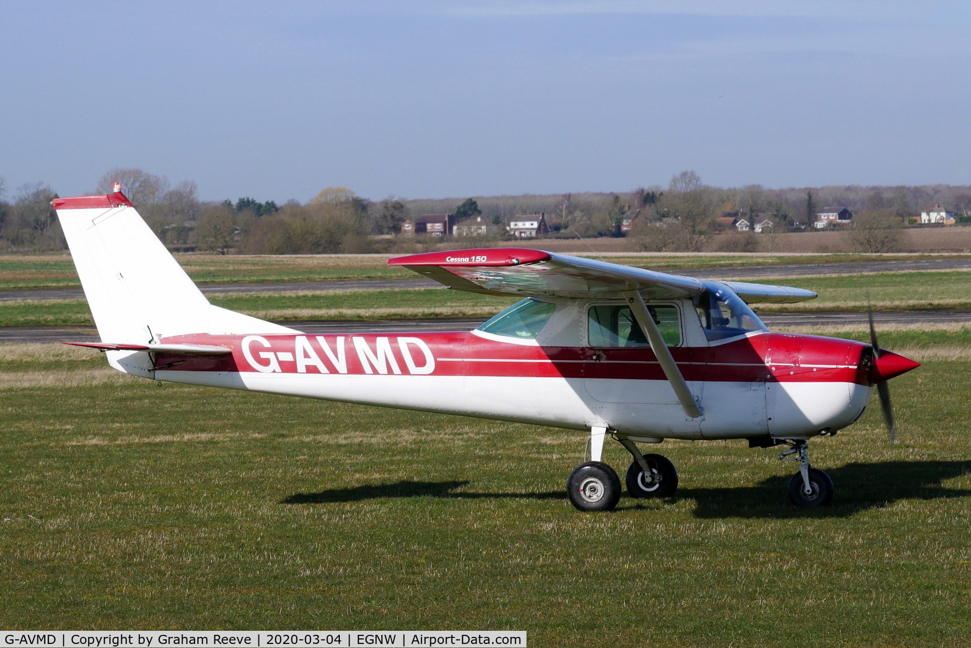 G-AVMD, 1966 Cessna 150G C/N 150-65504, Just landed at Wickenby.