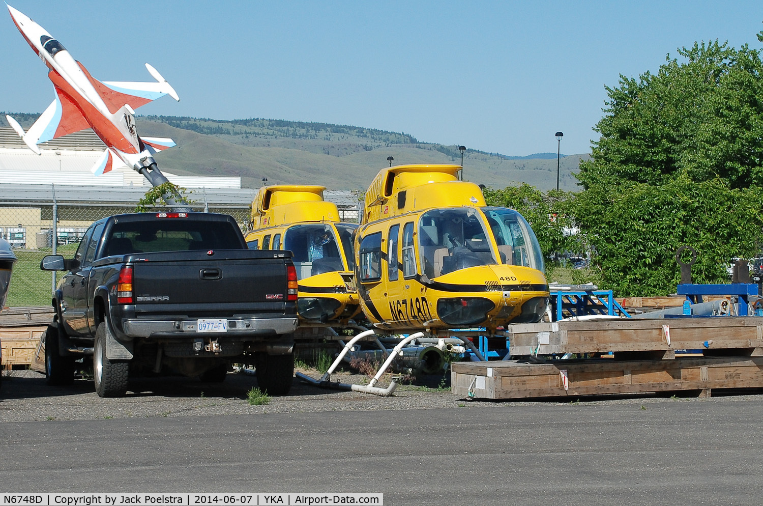 N6748D, 1984 Bell 206L-3 LongRanger III C/N 51106, Stored at Kamloops airport BC