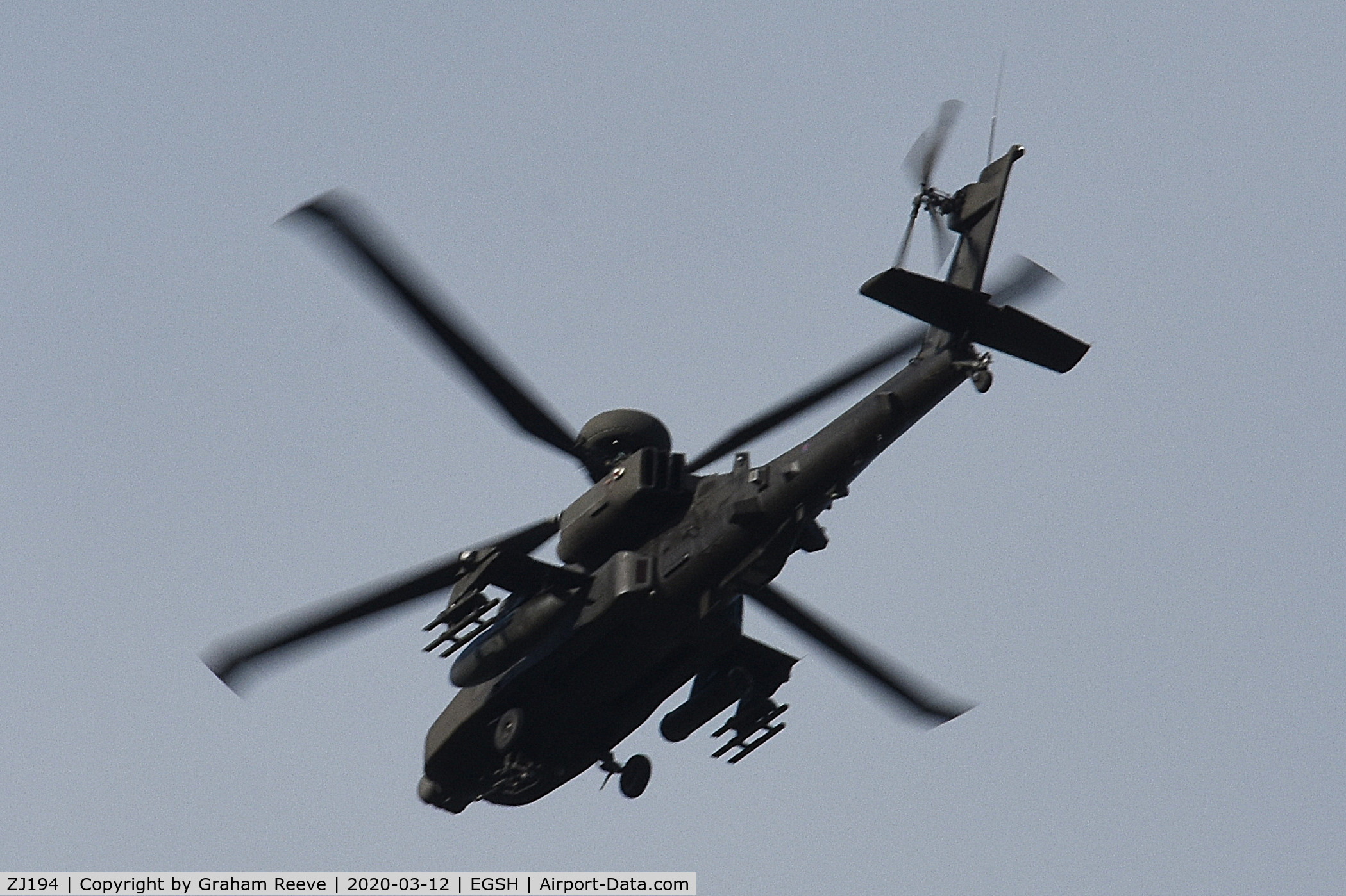 ZJ194, 2005 Westland WAH-64D Apache AH1 C/N WAH.029, Over the top at Norwich.