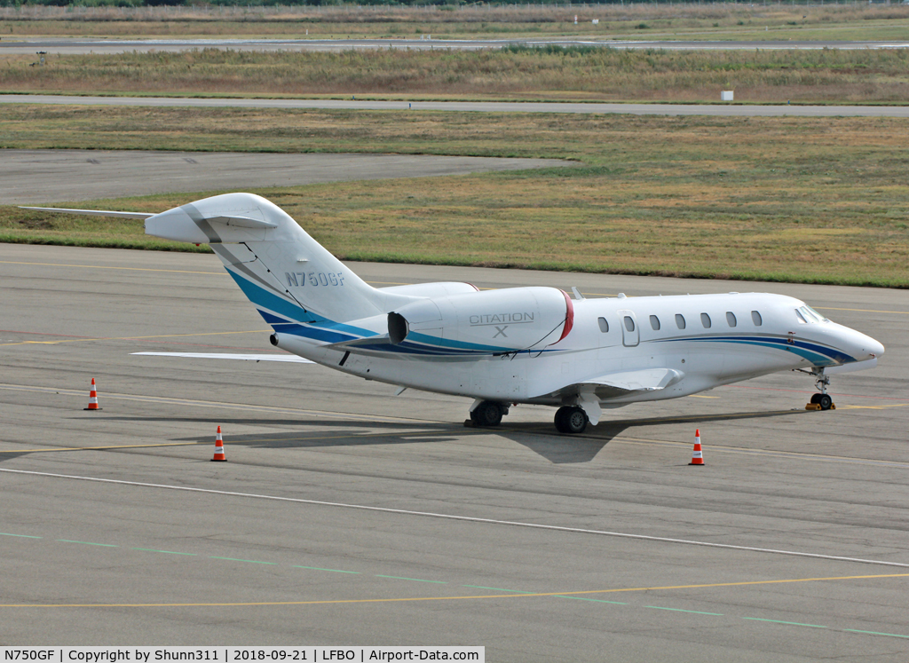 N750GF, 2005 Cessna 750 Citation X C/N 750-0244, Parked at the General Aviation area...
