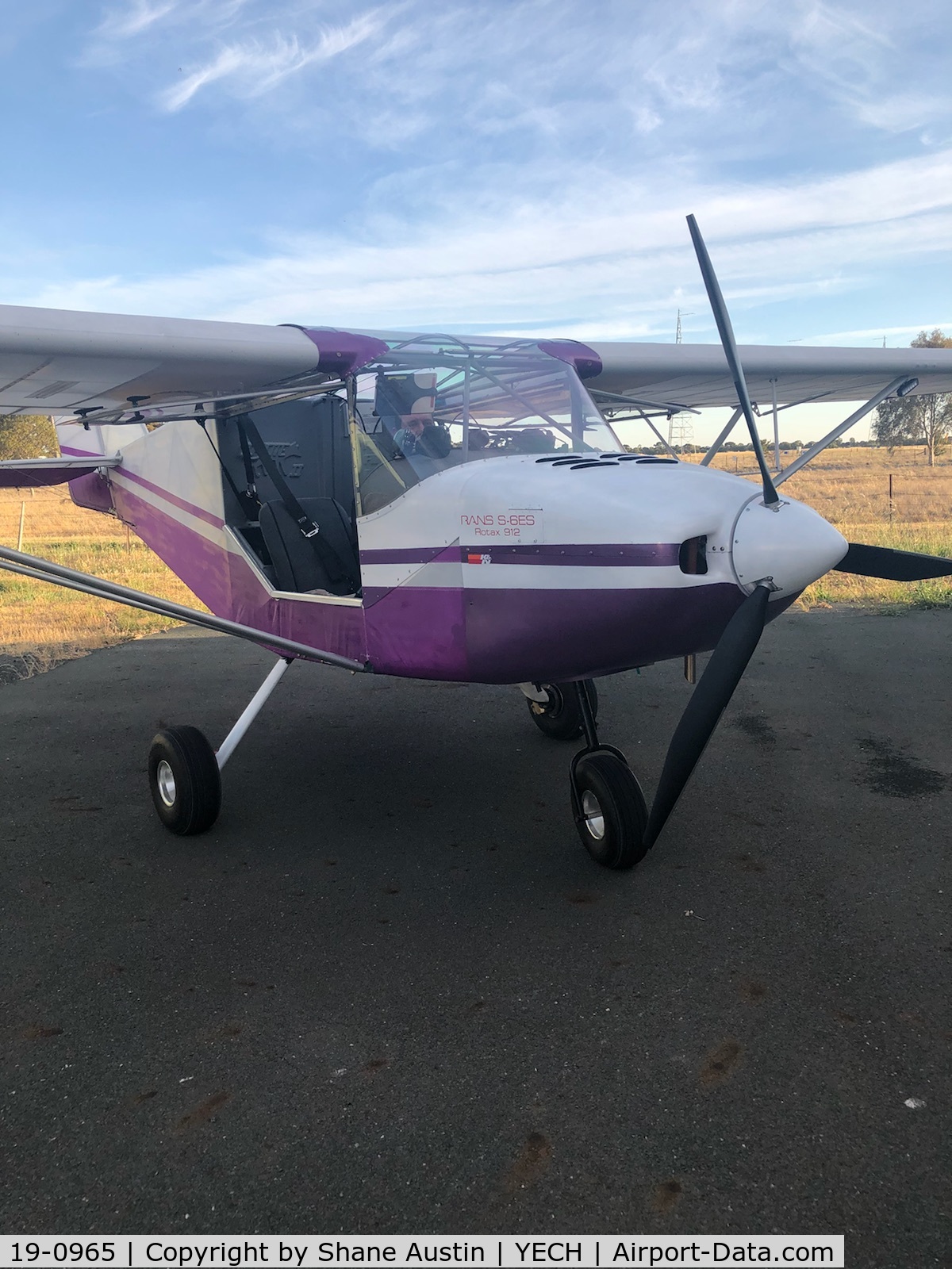 19-0965, 2018 Rans S-6ES Coyote II C/N 01081852, Very capable STOL machine, typical take-off roll on ISA day = 70 meters.
Cruise around 80-85 Kts @4800 RPM.
Very forgiving and fun to fly, live at YECH (Echuca, Victoria - Australia)