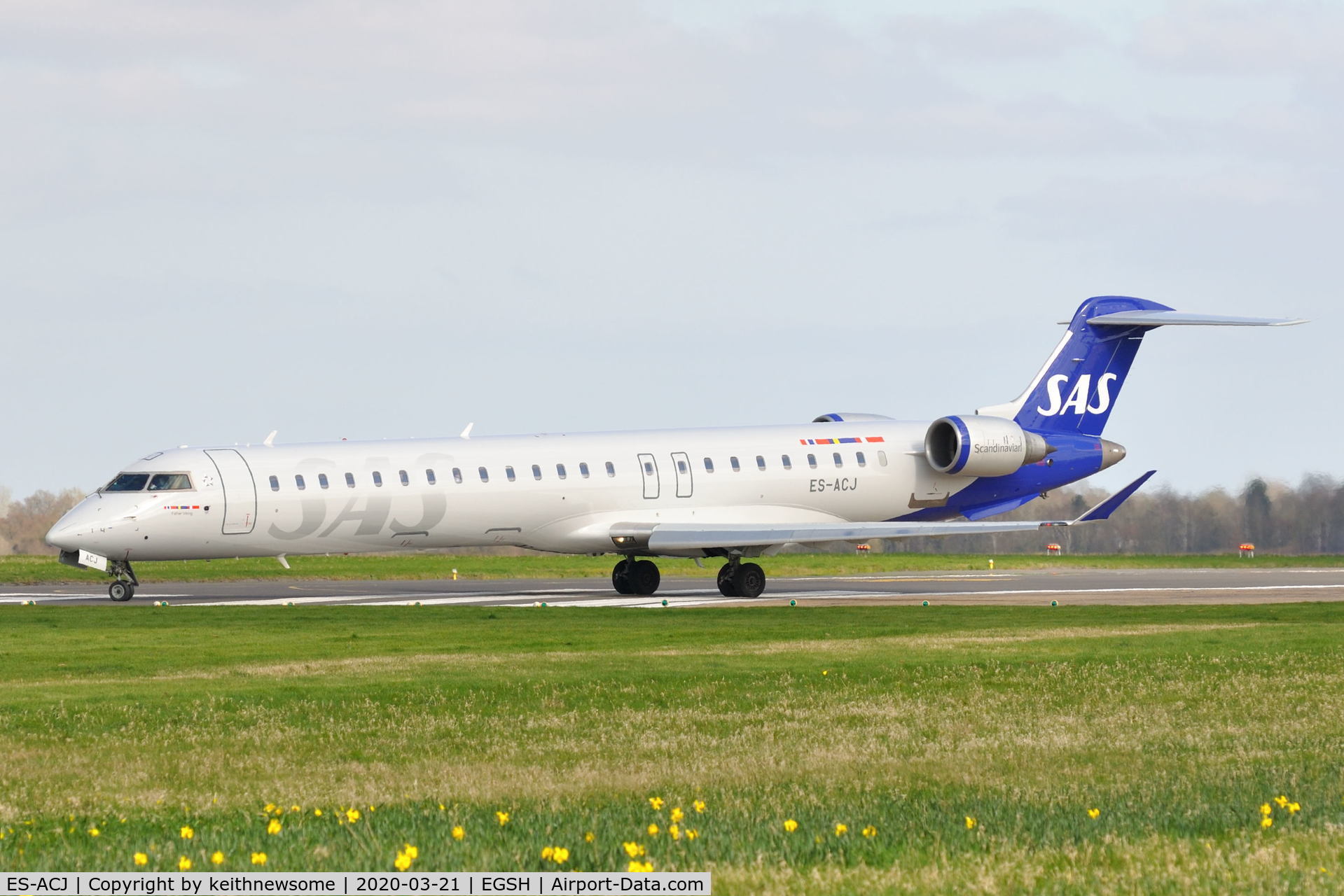 ES-ACJ, 2010 Bombardier CRJ-900LR (CL-600-2D24) C/N 15250, Leaving Norwich for Stockholm following paintwork.