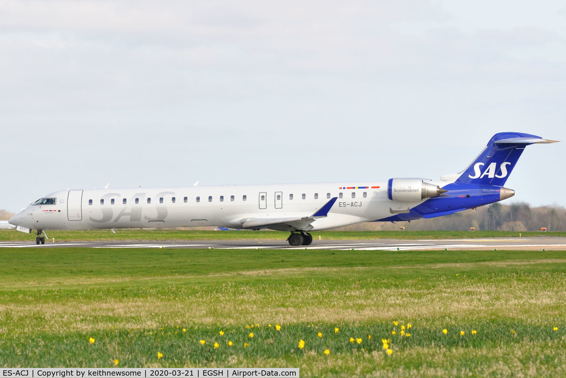 ES-ACJ, 2010 Bombardier CRJ-900LR (CL-600-2D24) C/N 15250, Leaving Norwich for Stockholm following paintwork.