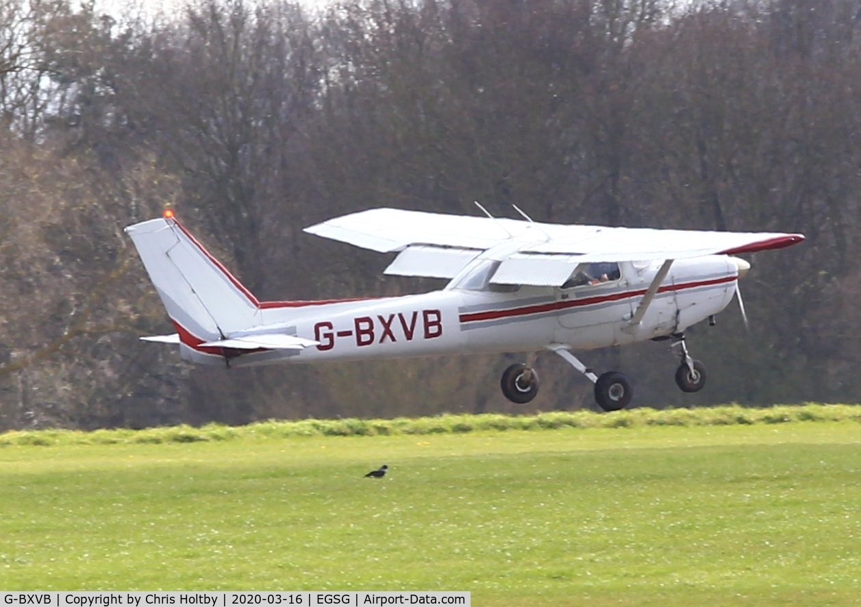 G-BXVB, 1979 Cessna 152 C/N 15282584, Taking off, on circuits at Stapleford Tawney
