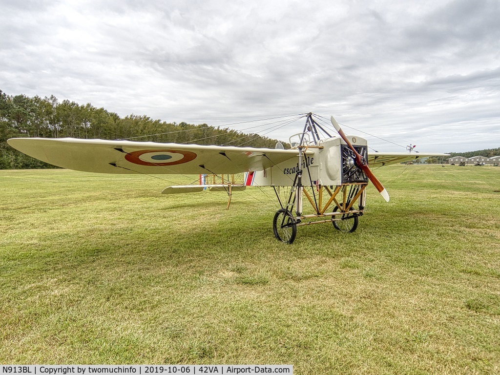 N913BL, 2015 Pierre Racette Bleriot XI-2 C/N 002, Taken at Biplanes & Brews WWI Air Show put on by the Military Aviation Museum.