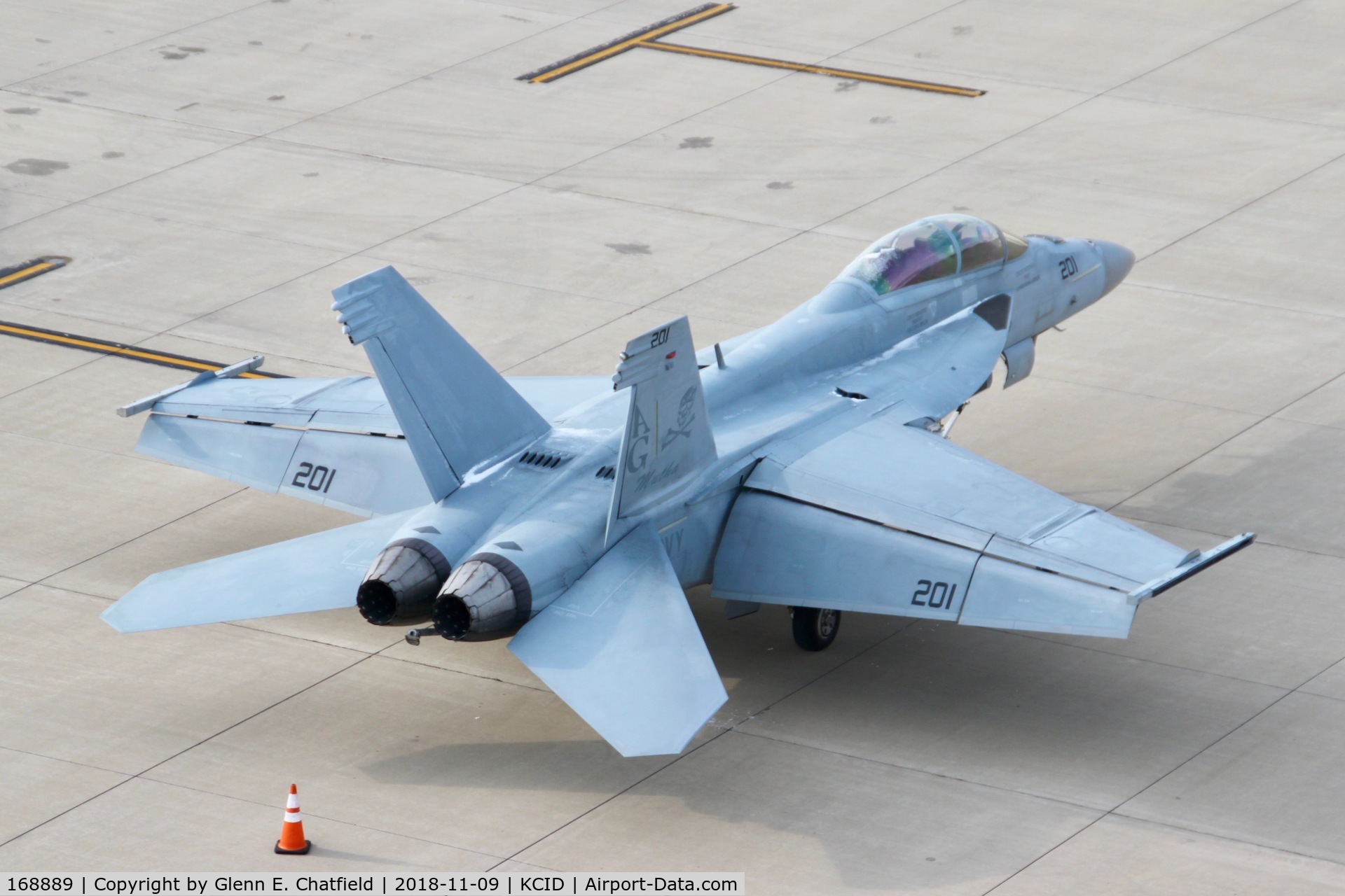 168889, Boeing F/A-18F Super Hornet C/N F270, Photographed from the control tower