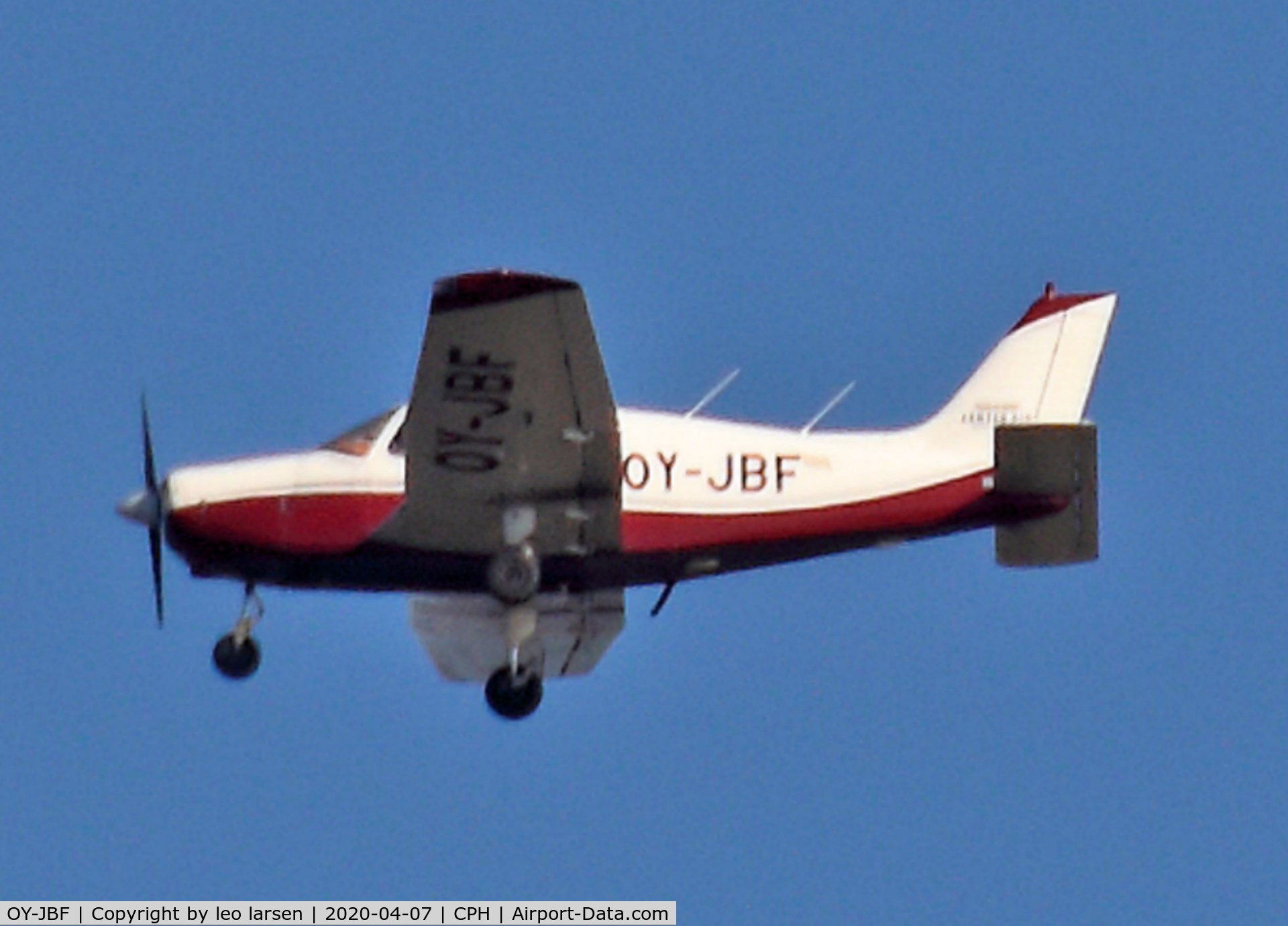 OY-JBF, 1990 Piper PA-28-161 Cadet C/N 2841319, Copenhagen 7.4.2020