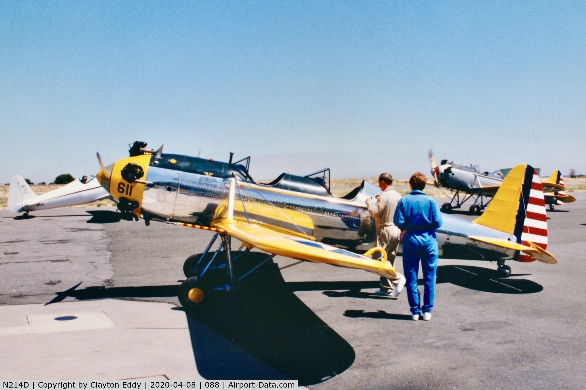 N214D, 1942 Ryan Aeronautical ST3KR C/N 1820, Old Rio Vista Airport 1980/1990's?