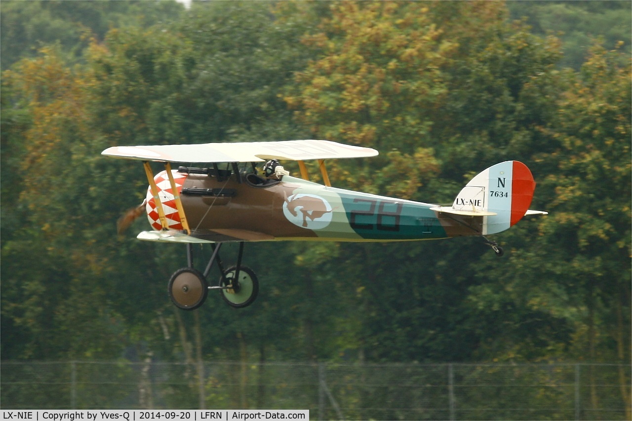 LX-NIE, 2011 Nieuport 28 C.1 Replica C/N 100, Nieuport 28 C.1 Replica, Landing, Rennes-St Jacques airport (LFRN-RNS) Air show 2014