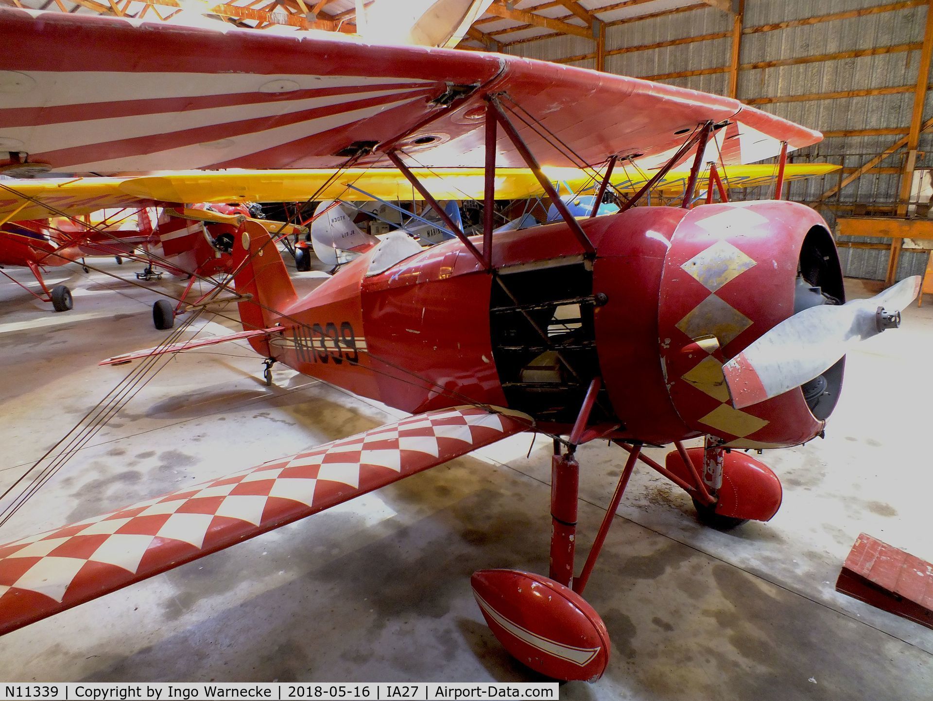 N11339, 1932 Great Lakes 2T-1A Sport Trainer C/N 252, Great Lakes 2T-1A single seater at the Airpower Museum at Antique Airfield, Blakesburg/Ottumwa IA