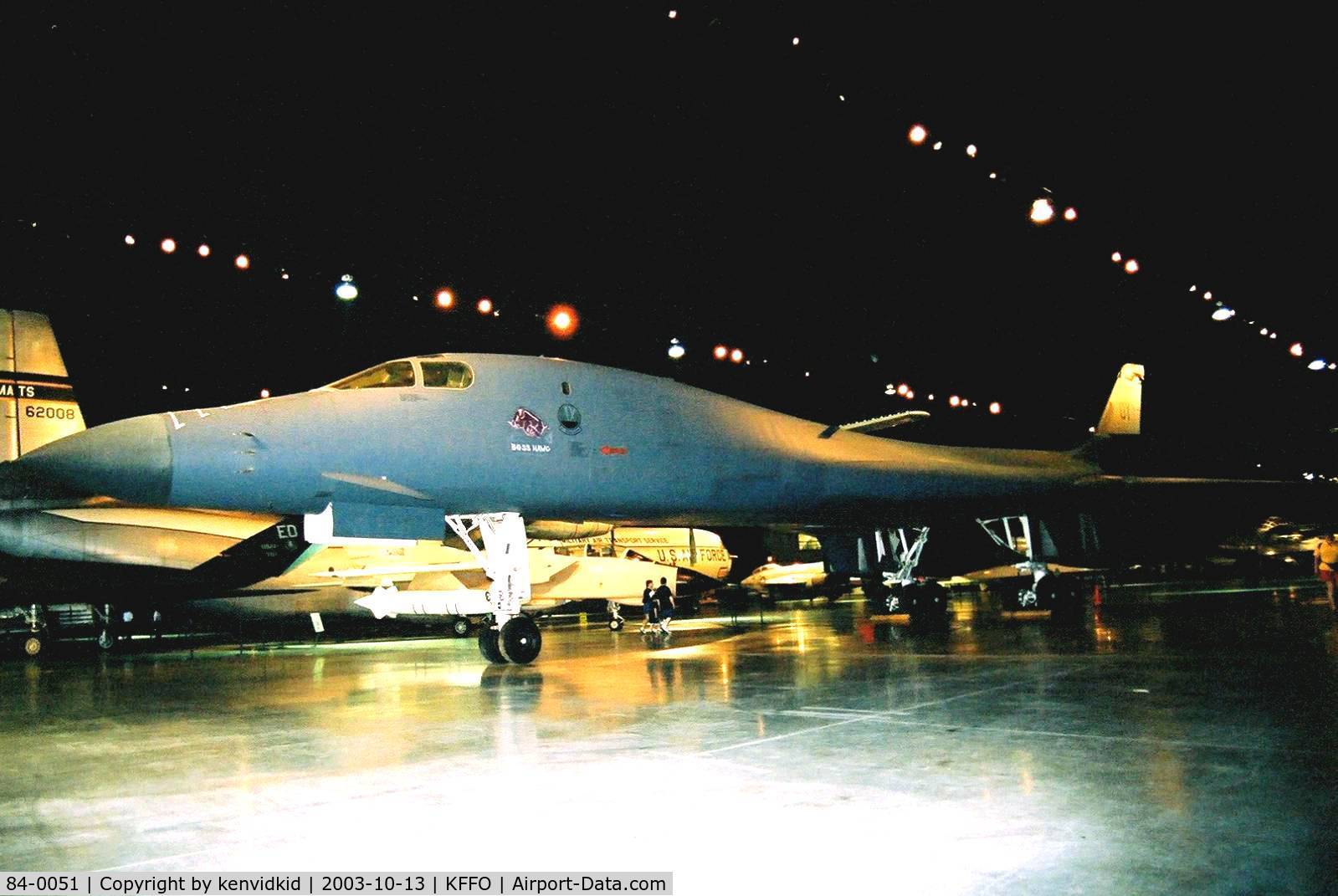 84-0051, 1984 Rockwell B-1B Lancer C/N 11, At the Museum of the United States Air Force Dayton Ohio.