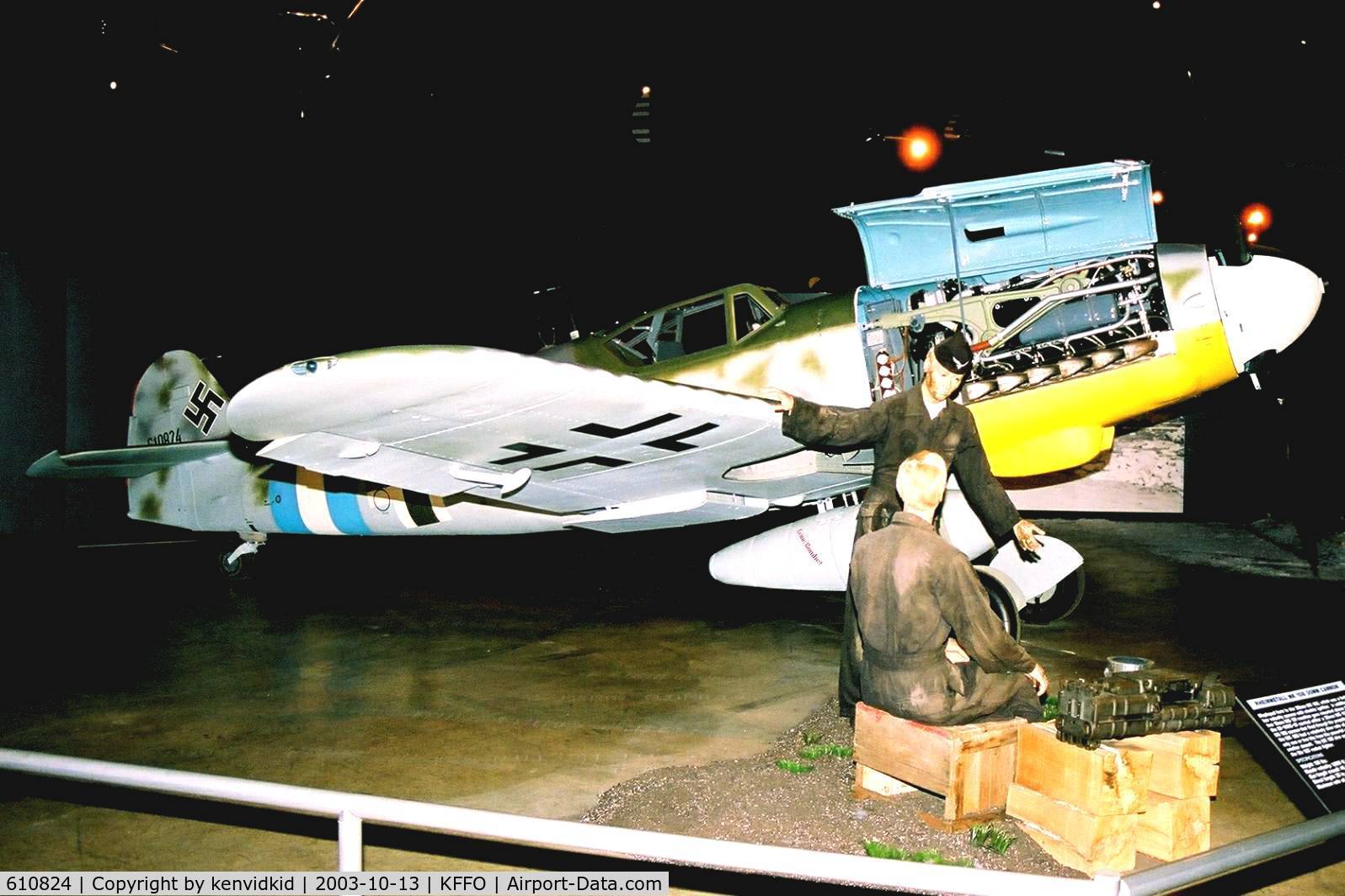 610824, Messerschmitt Bf-109G-10 C/N Not found 6110824, At The Museum of the United States Air Force Dayton Ohio.