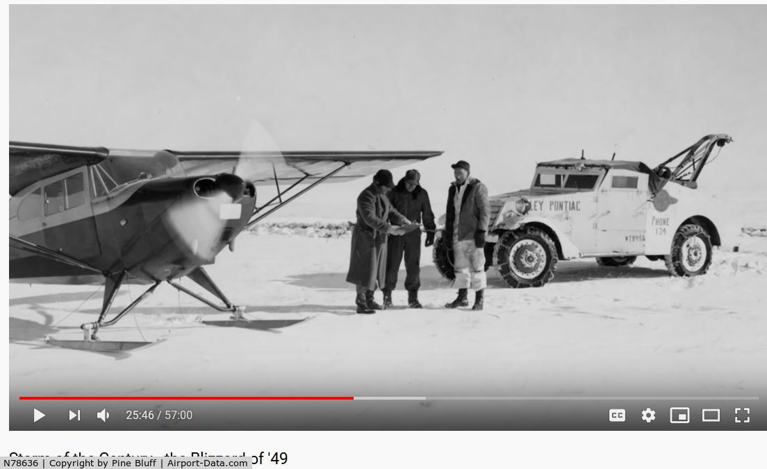 N78636, 1947 Piper PA-11 Cub Special C/N 11-1397, Blizzard of 1949