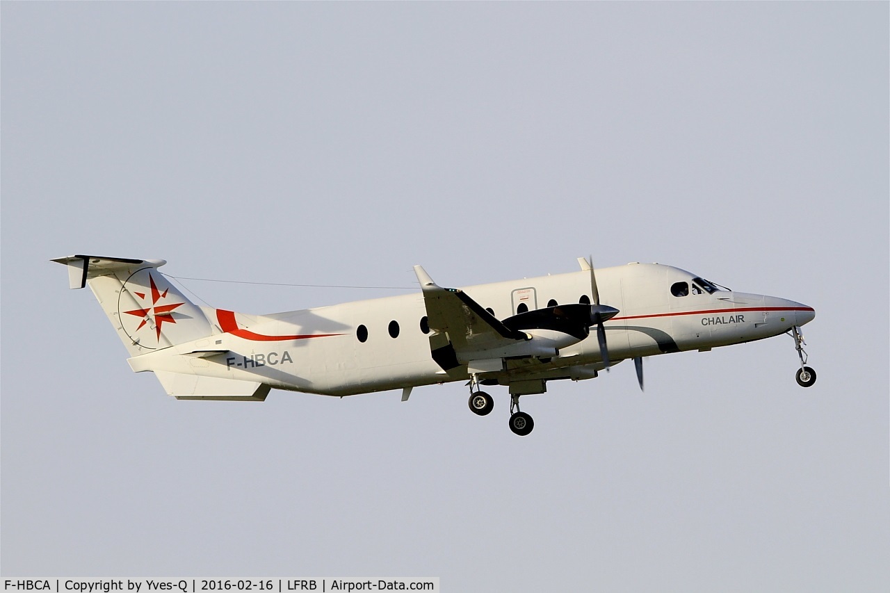 F-HBCA, 1995 Beech 1900D C/N UE-188, Beech 1900D, Take off rwy 07R, Brest-Bretagne airport (LFRB-BES)