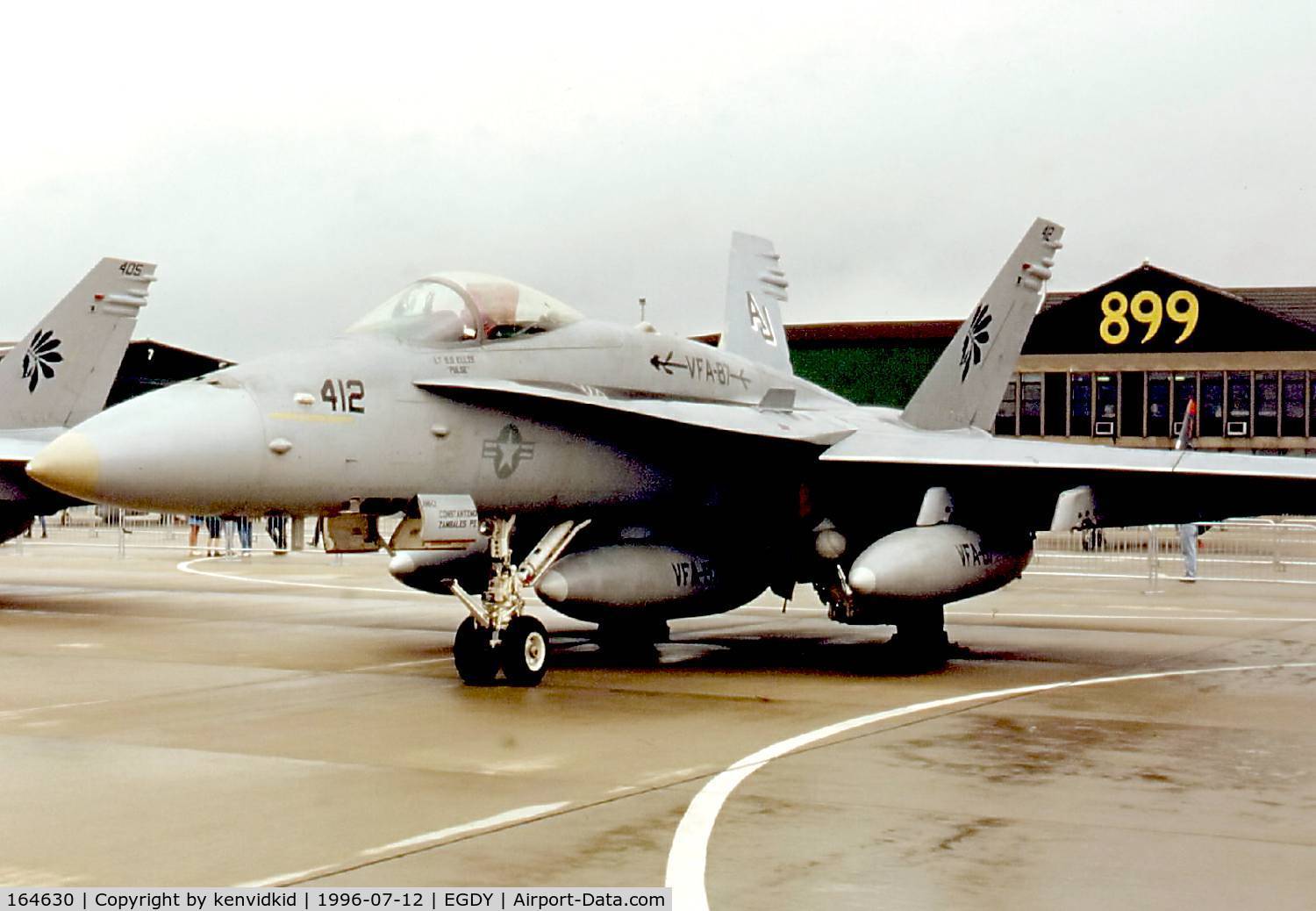 164630, 1991 McDonnell Douglas F/A-18C Hornet C/N 1047/C259, At the 1996 photocall prior to the Yeovilton Air Show.
