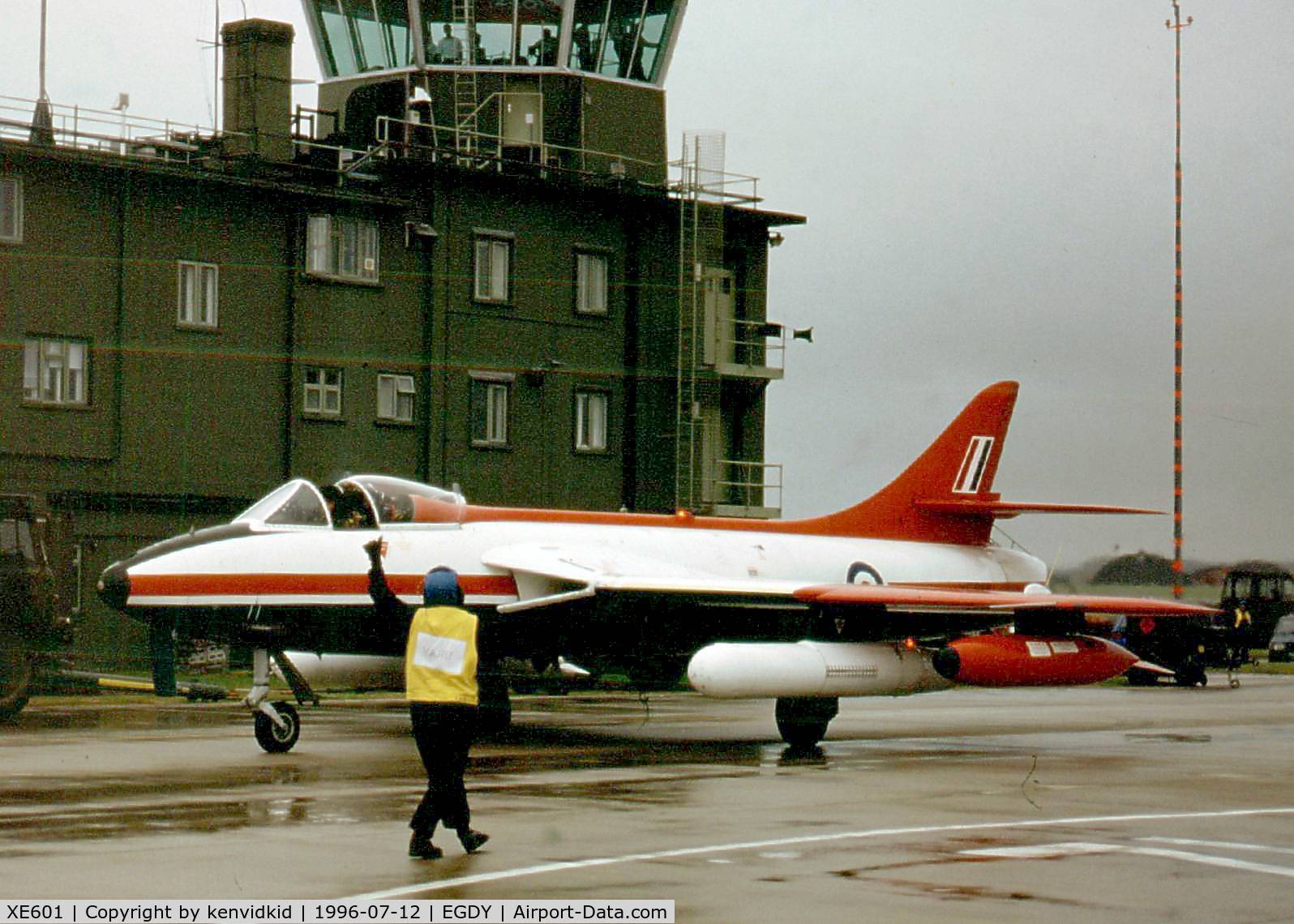 XE601, 1956 Hawker Hunter FGA.9 C/N 41H/679959, At the 1996 photocall prior to the Yeovilton Air Show.