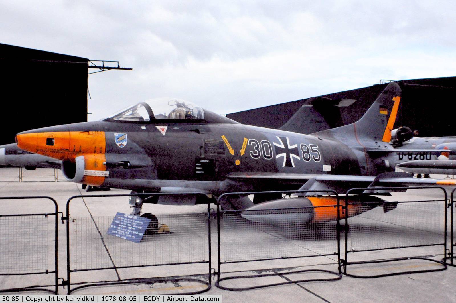 30 85, Fiat G-91R/3 C/N D348, On Display at the 1978 Yeovilton air show.