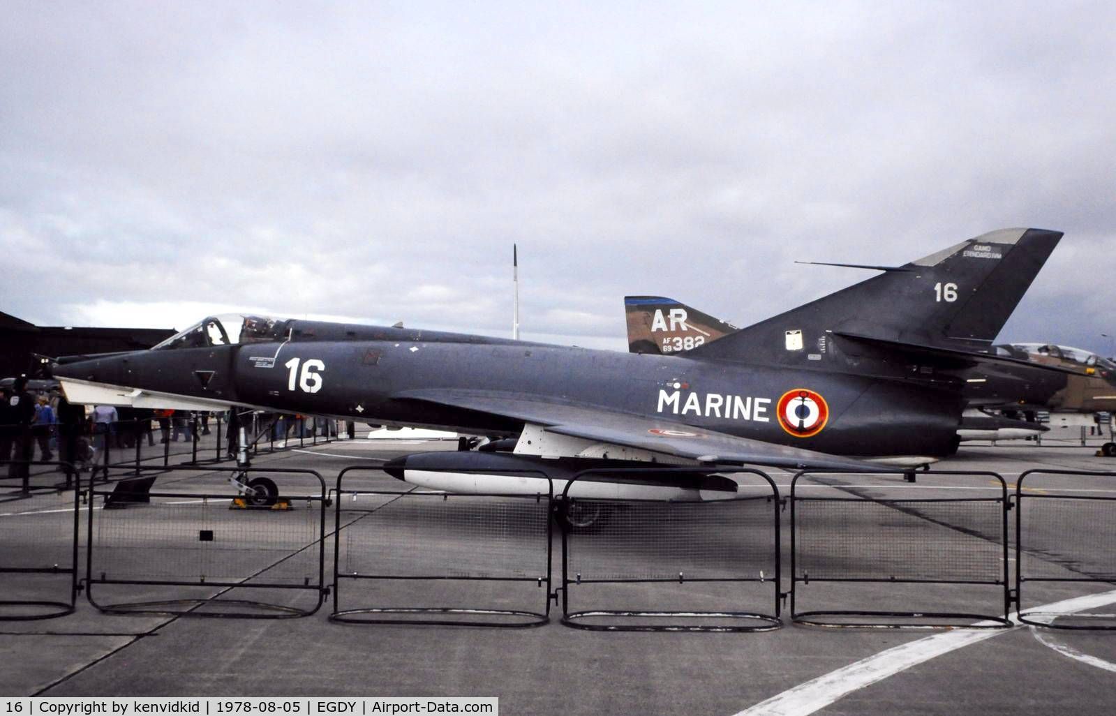 16, Dassault Etendard IV.M C/N 16, On Display at the 1978 Yeovilton air show.