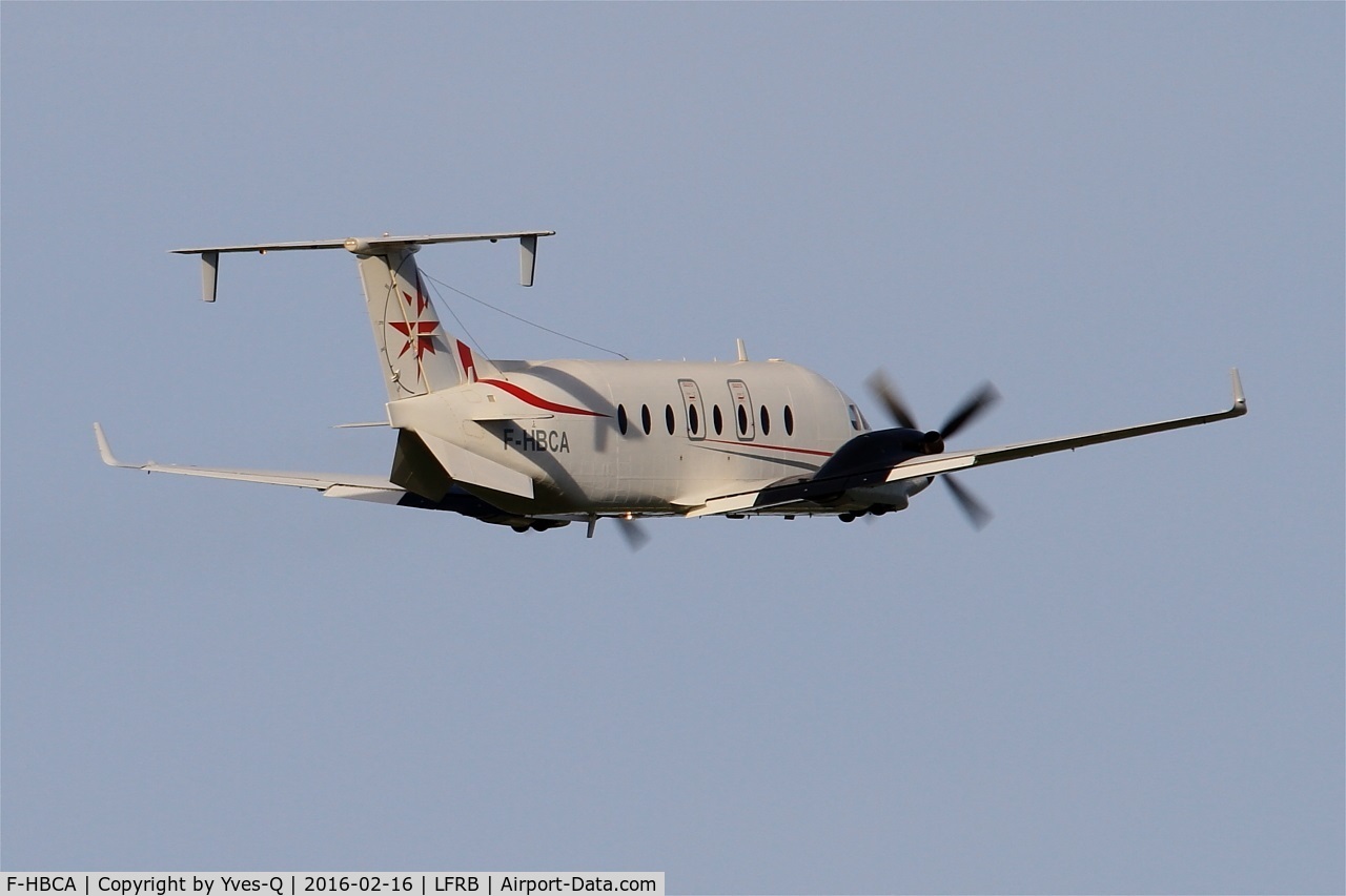 F-HBCA, 1995 Beech 1900D C/N UE-188, Beech 1900D, Climbing from rwy 07R, Brest-Bretagne airport (LFRB-BES)